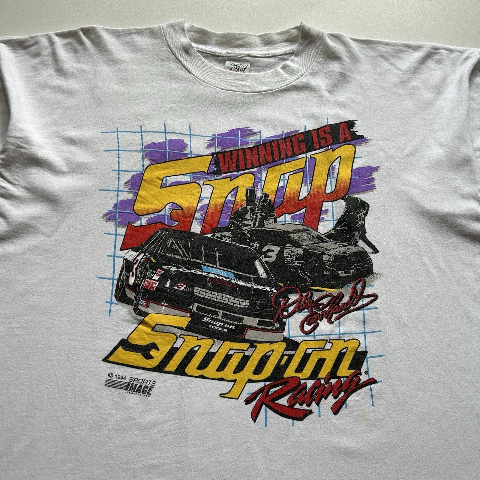 NASCAR × Vintage Vintage 90s Dale Earnhardt Snap On Racing T-Shirt 2XL Rare Size US XXL / EU 58 / 5 - 2 Thumbnail