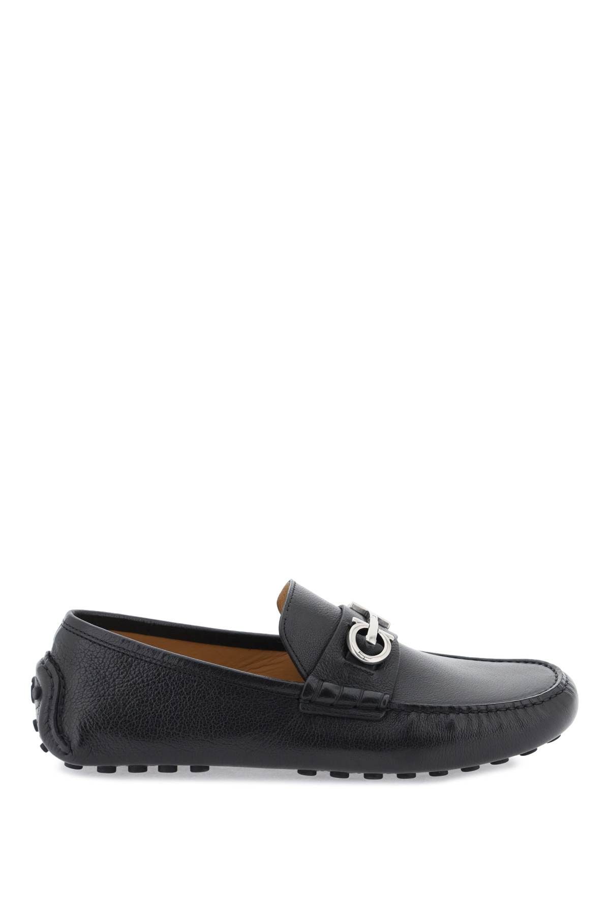 image of Salvatore Ferragamo Ferragamo Loafers With Gancini Detail in Nero, Men's (Size 8)