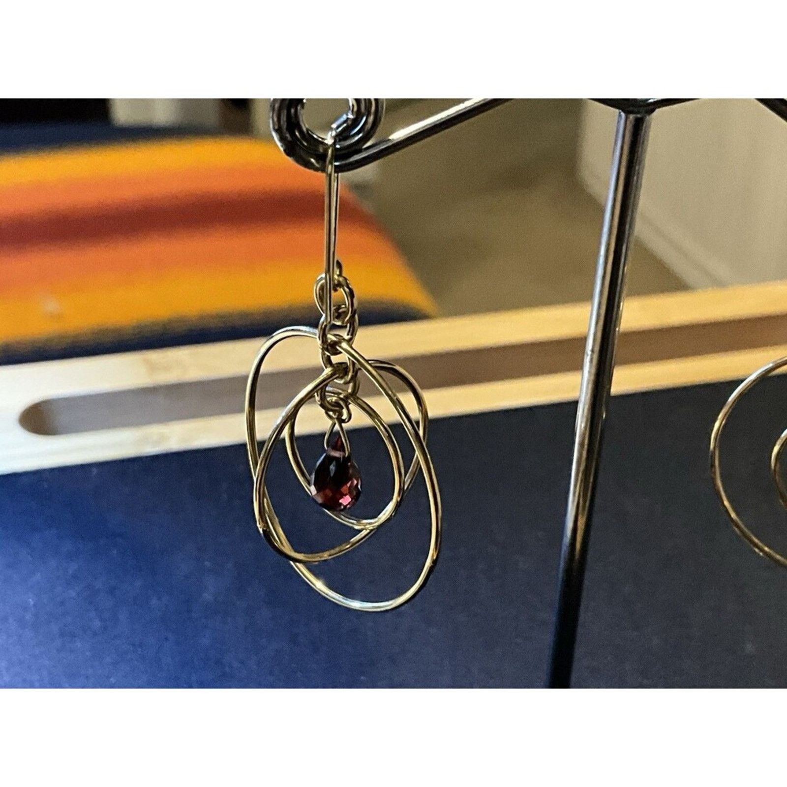 Other 925 Silver Milor Vermeil Graduated Garnet Bead Earrings Size ONE SIZE - 6 Thumbnail