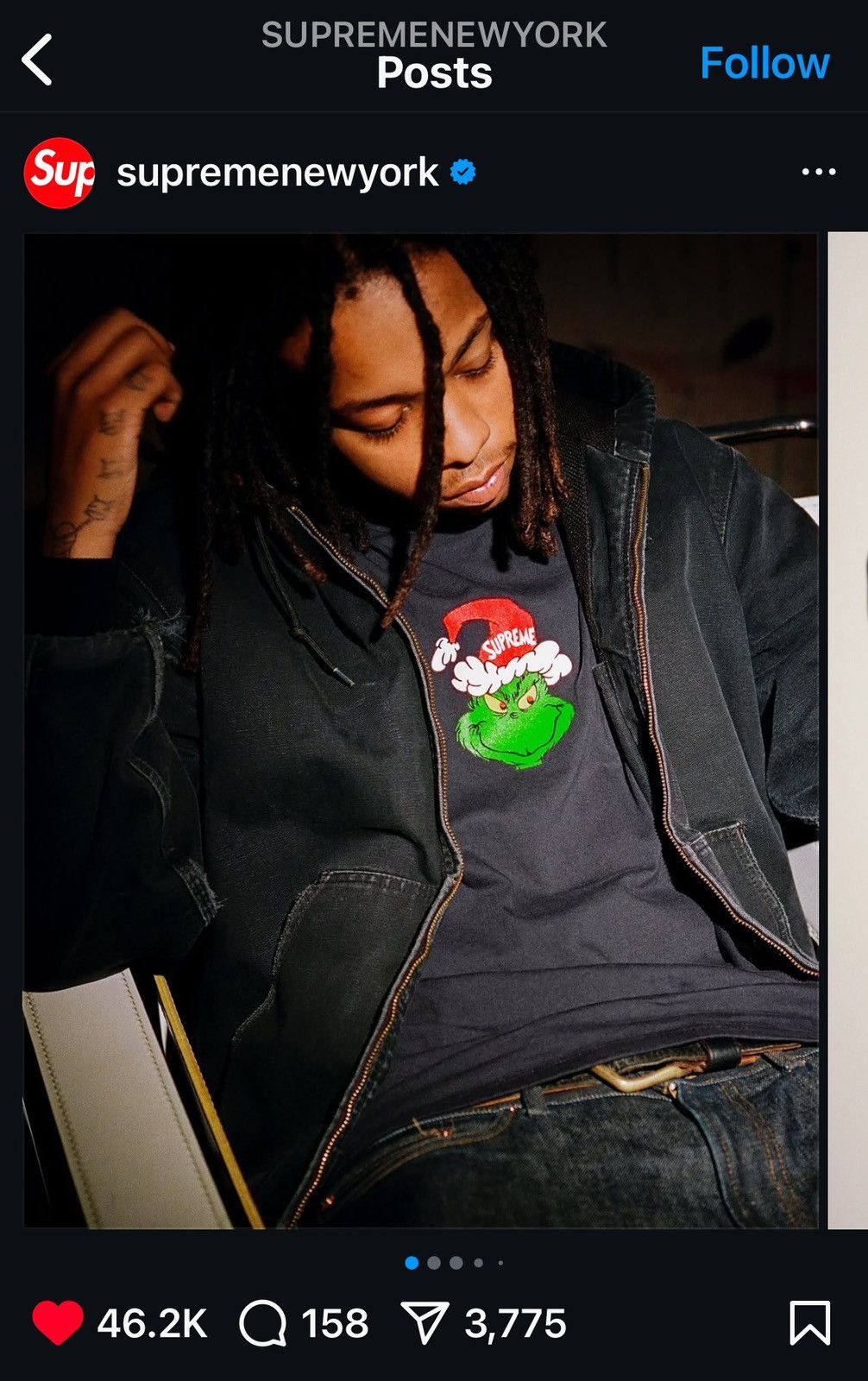 Supreme Supreme grinch tee Size US XL / EU 56 / 4 - 2 Thumbnail