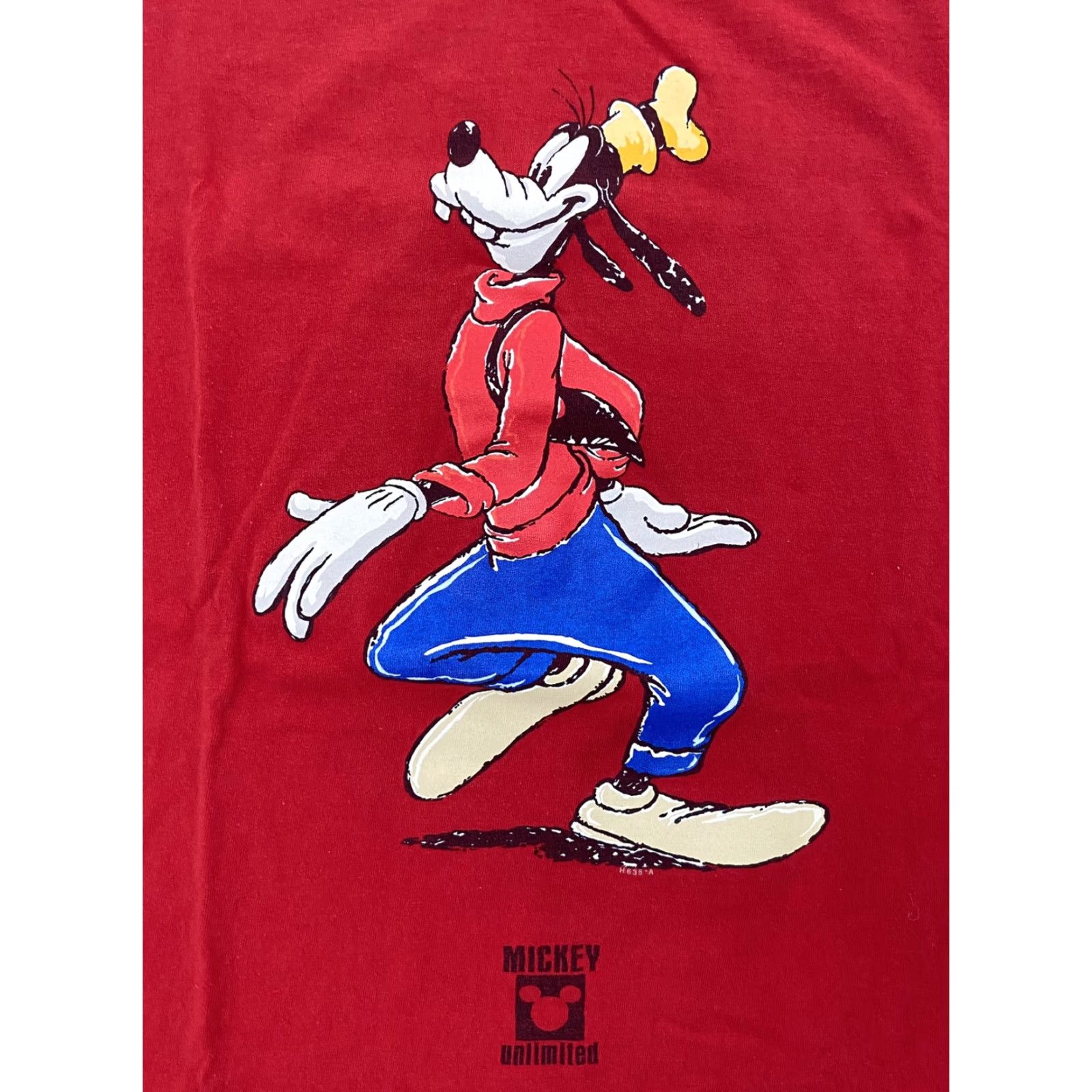 Disney Vintage Disney Mickey Goofy Graphic T-Shirt Adult Large Red Cotton Men Size US L / EU 52-54 / 3 - 4 Thumbnail