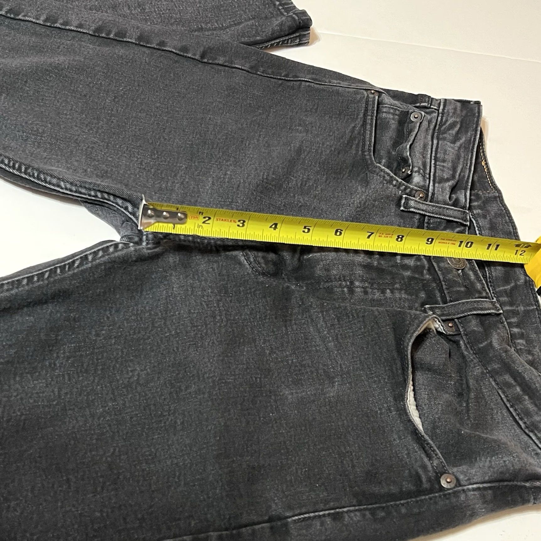 Levi's Levi's 506 Jeans Straight Regular Men 31x28 Black Denim Cotton Blend Stretch Pockets Logo Vintage No Rise Mid 10-12in 28in Inseam Size US 31 - 4 Thumbnail