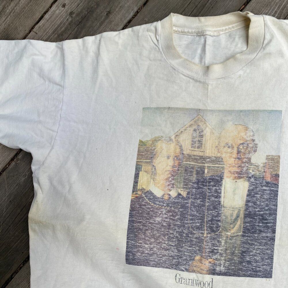Vintage Vintage 1988 American Gothic Grant Wood Artwork T Shirt Lar Size US L / EU 52-54 / 3 - 5 Thumbnail