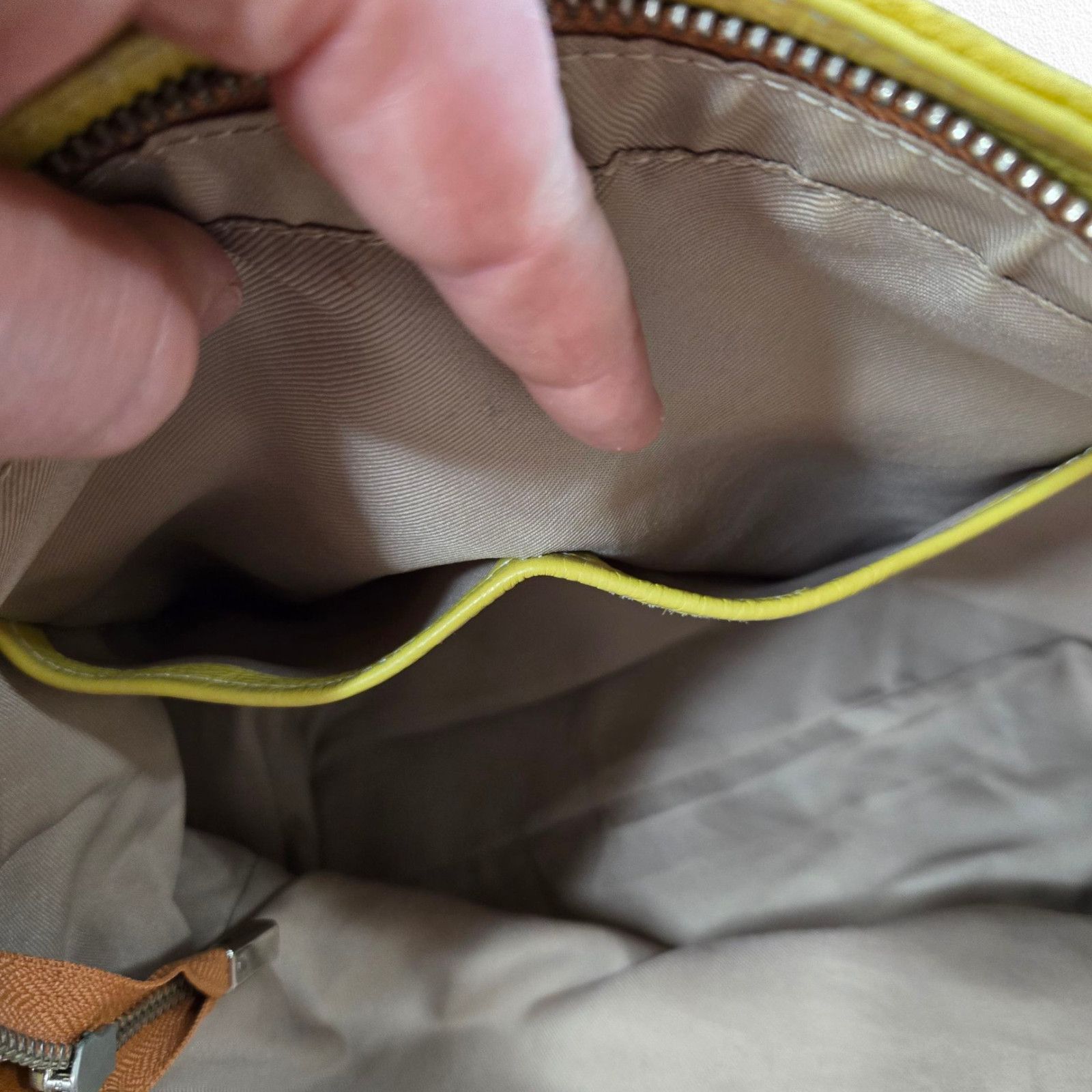 Other Innue Yellow Tan Suede Snake Print Leather Tote Bag Size ONE SIZE - 10 Thumbnail