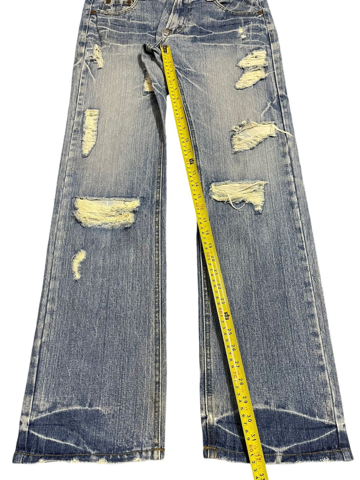 Kapital Vintage Japanese Brand Blue Faded Wash Distress Loose Jeans Size US 34 / EU 50 - 13 Thumbnail