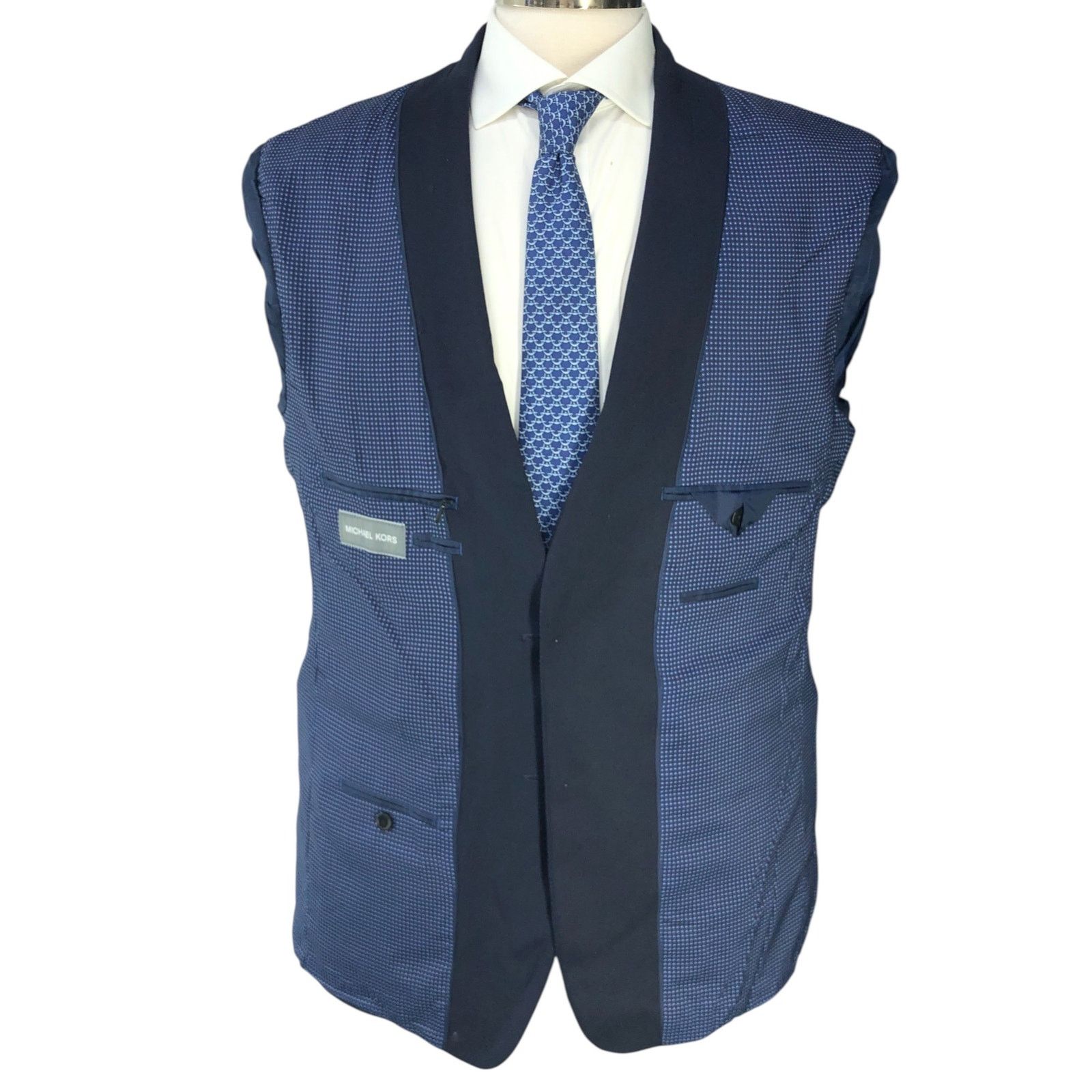 Michael Kors Michael Kors 42L Blazer Jacket Sport Coat Navy Metal Buttons Size 42L - 14 Thumbnail