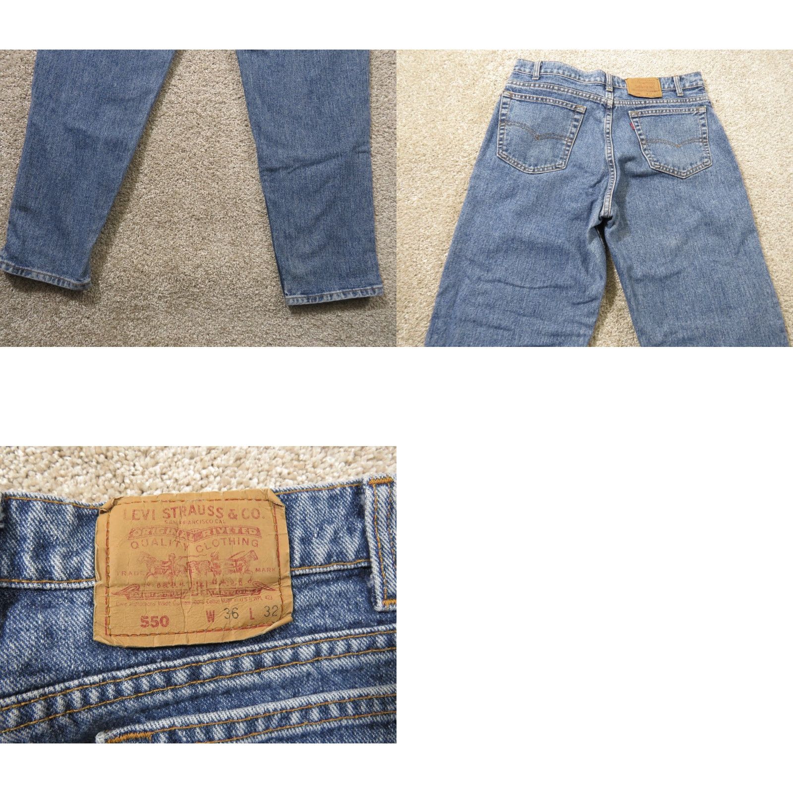Levi's VINTAGE Levi's 550 Jeans Denim Straight 34x31 Blue Men's Regular Vintage 90s? (adjusted) Size US 34 / EU 50 - 8 Thumbnail