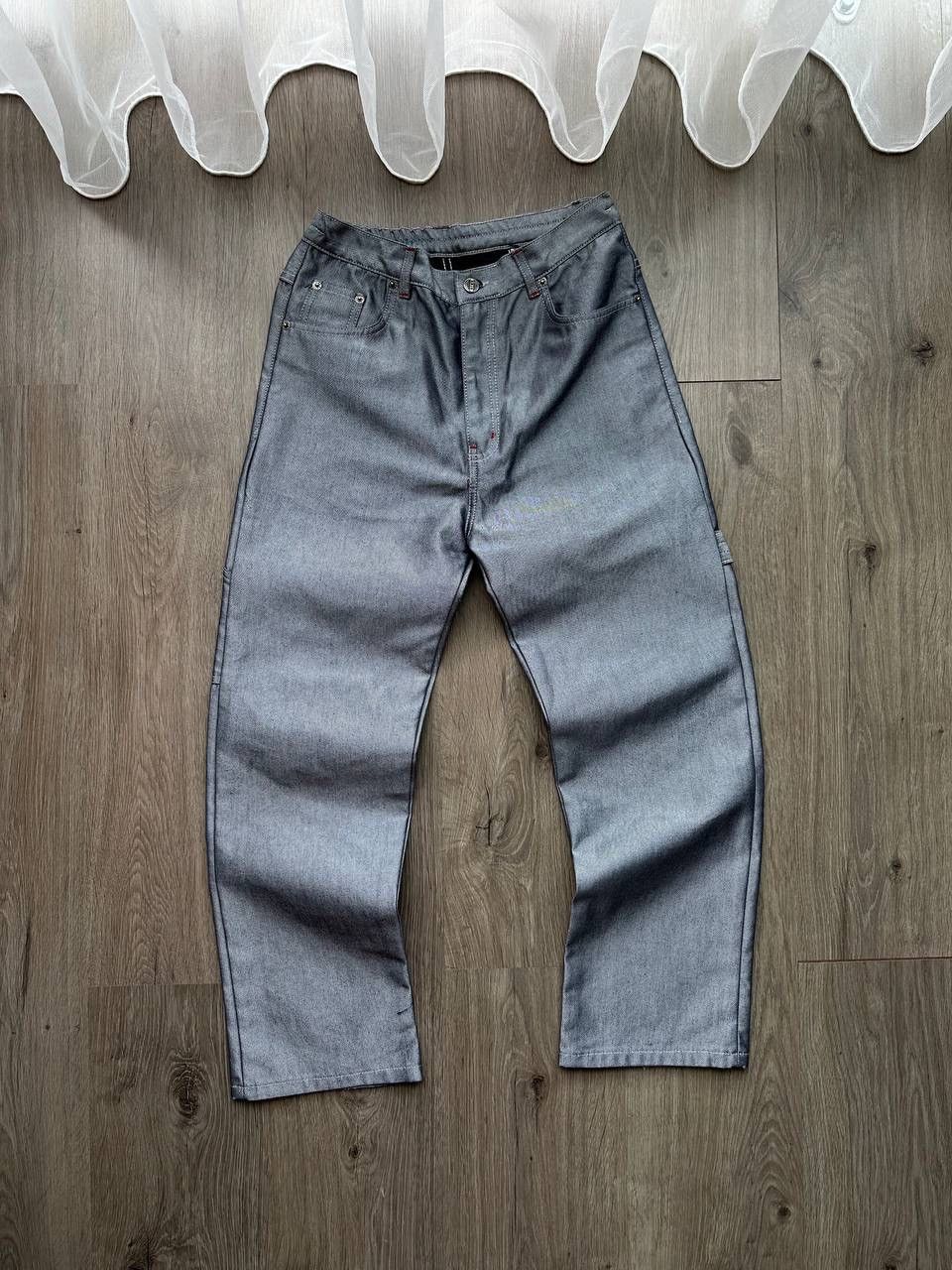 Japanese Brand × Vintage Vintage Y2K Wide Leg Rap Gray Big Logo Pants Size US 30 / EU 46 - 8 Thumbnail