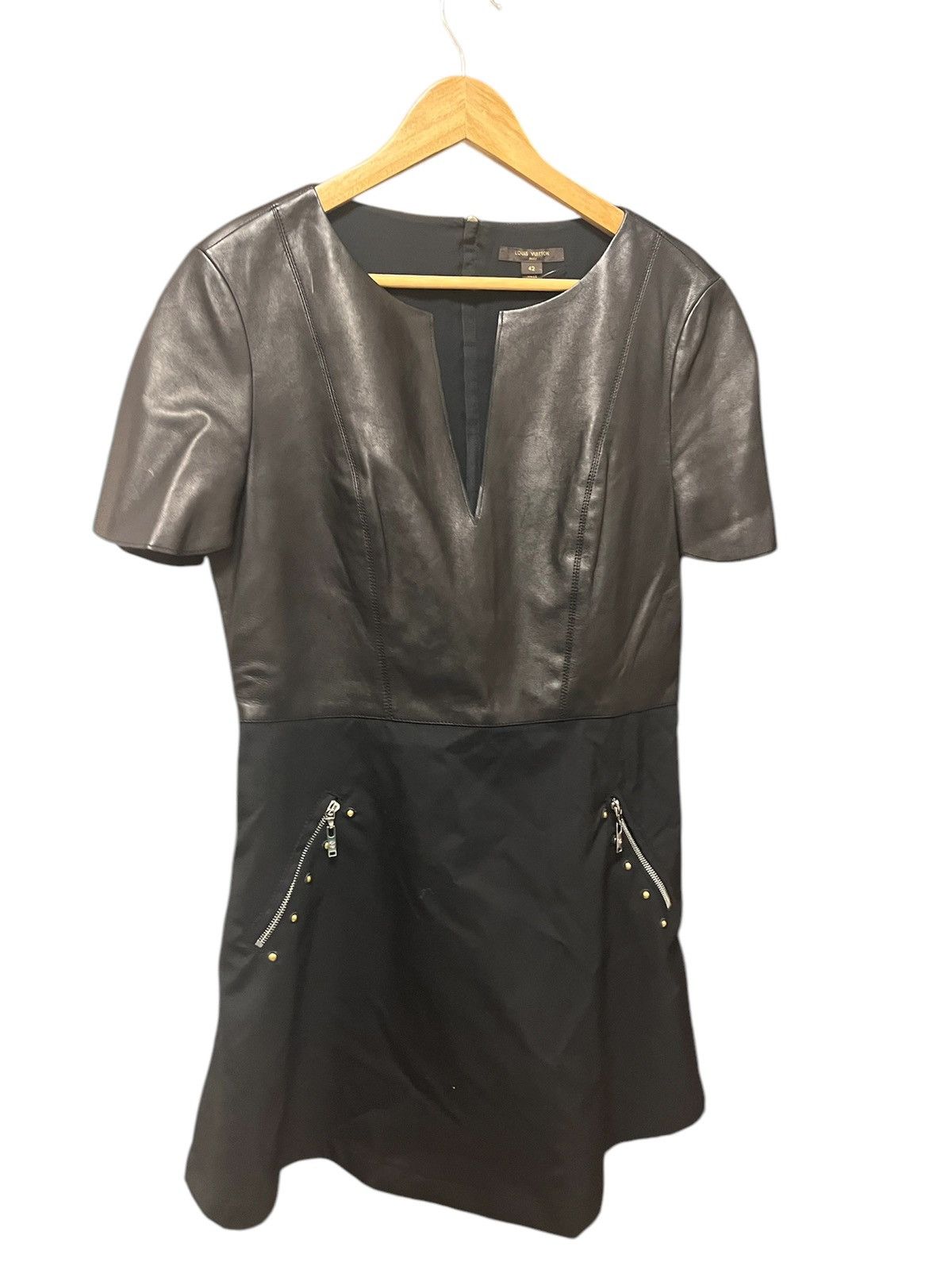 Louis Vuitton WoolLeather Maxi Dress