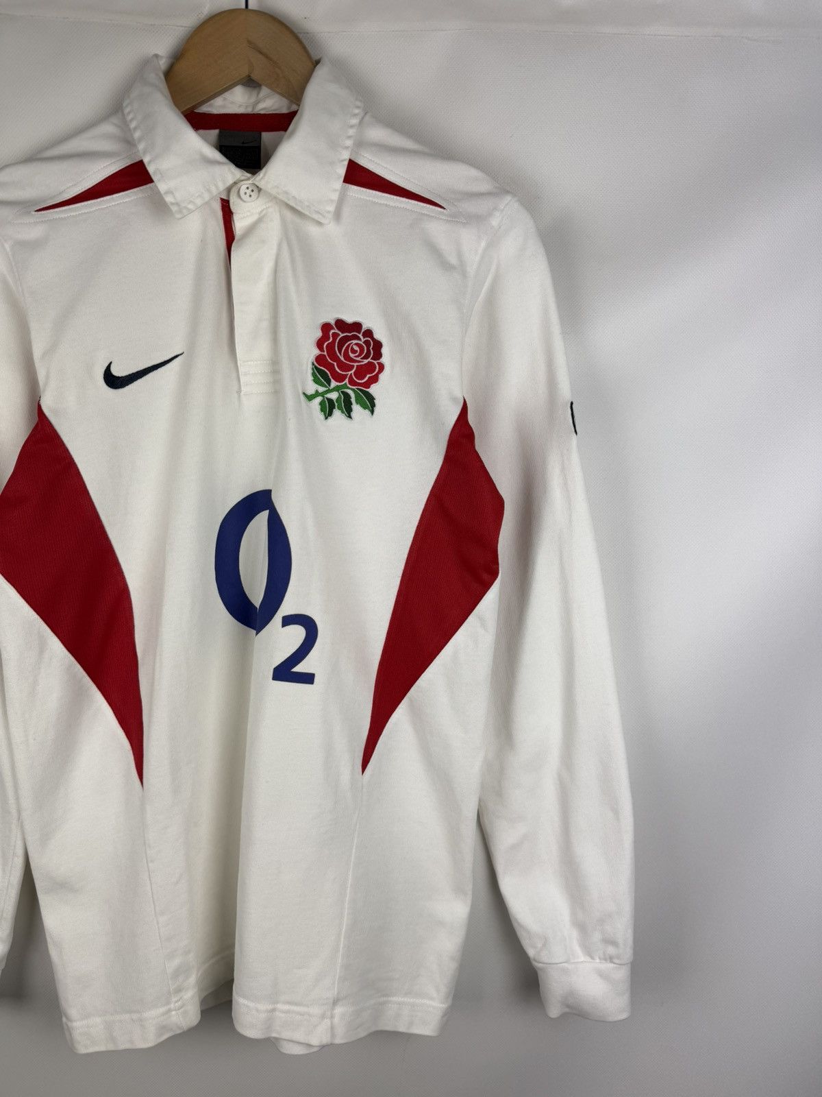 Vintage Nike Vintage England Rugby Union L/S Rugby Shirt Jersey Size US S / EU 44-46 / 1 - 3 Thumbnail