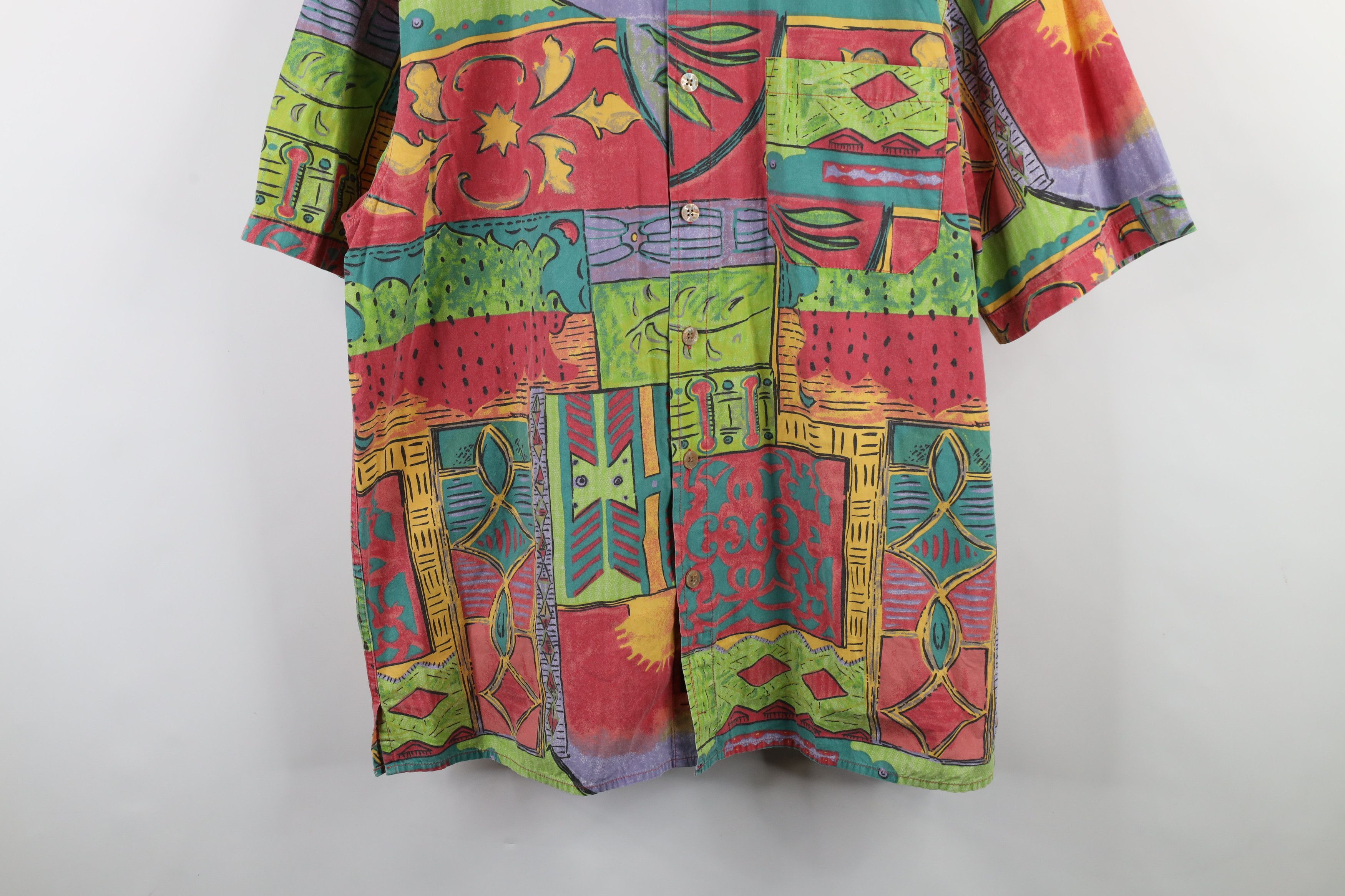 Vintage Vintage 90s Streetwear Rainbow Short Sleeve Button Shirt Size US XL / EU 56 / 4 - 3 Thumbnail