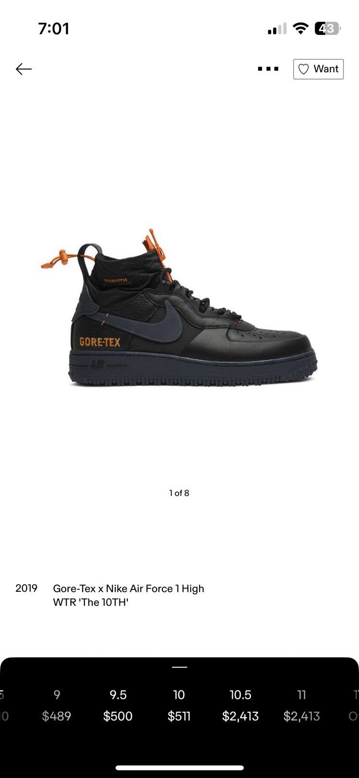 Nike Nike air force 1 winter gore-tex Size US 10 / EU 43 - 9 Thumbnail