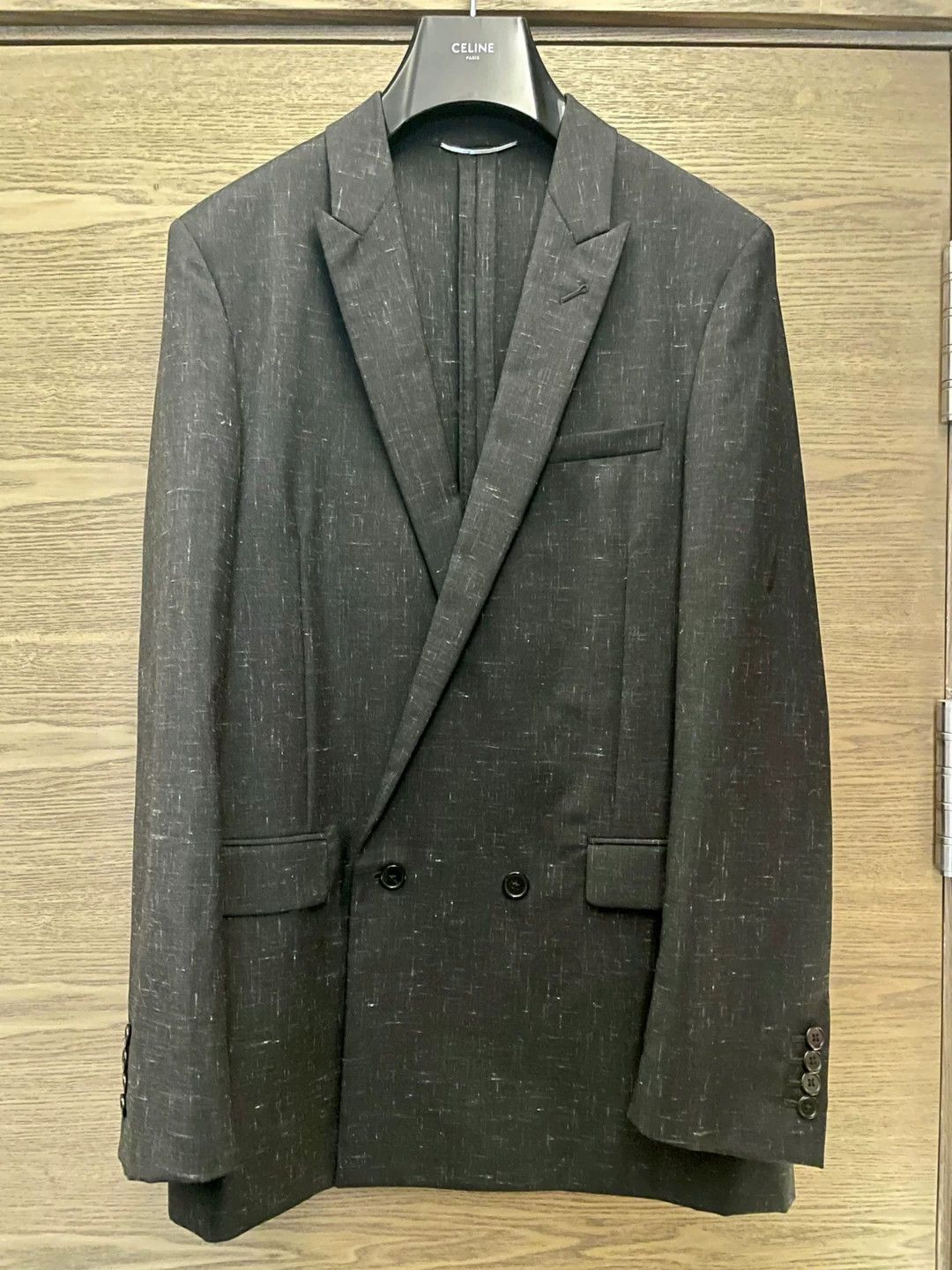 Saint Laurent Paris Black Textured Double-Breasted Blazer Size US M / EU 48-50 / 2 - 1 Thumbnail