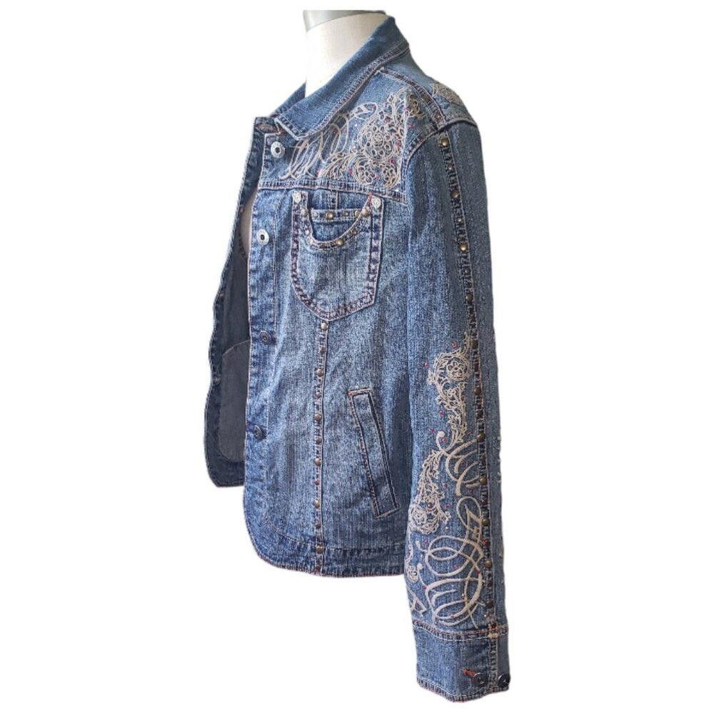 Designer CT1625 Ethyl Embroirdered Denim Jacket M Size M / US 6-8 / IT 42-44 - 3 Thumbnail