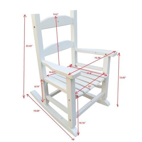 Designer × Homemade Children's rocking white chair- Indoor or Outdoor -Suitable Size US L / EU 52-54 / 3 - 7 Thumbnail