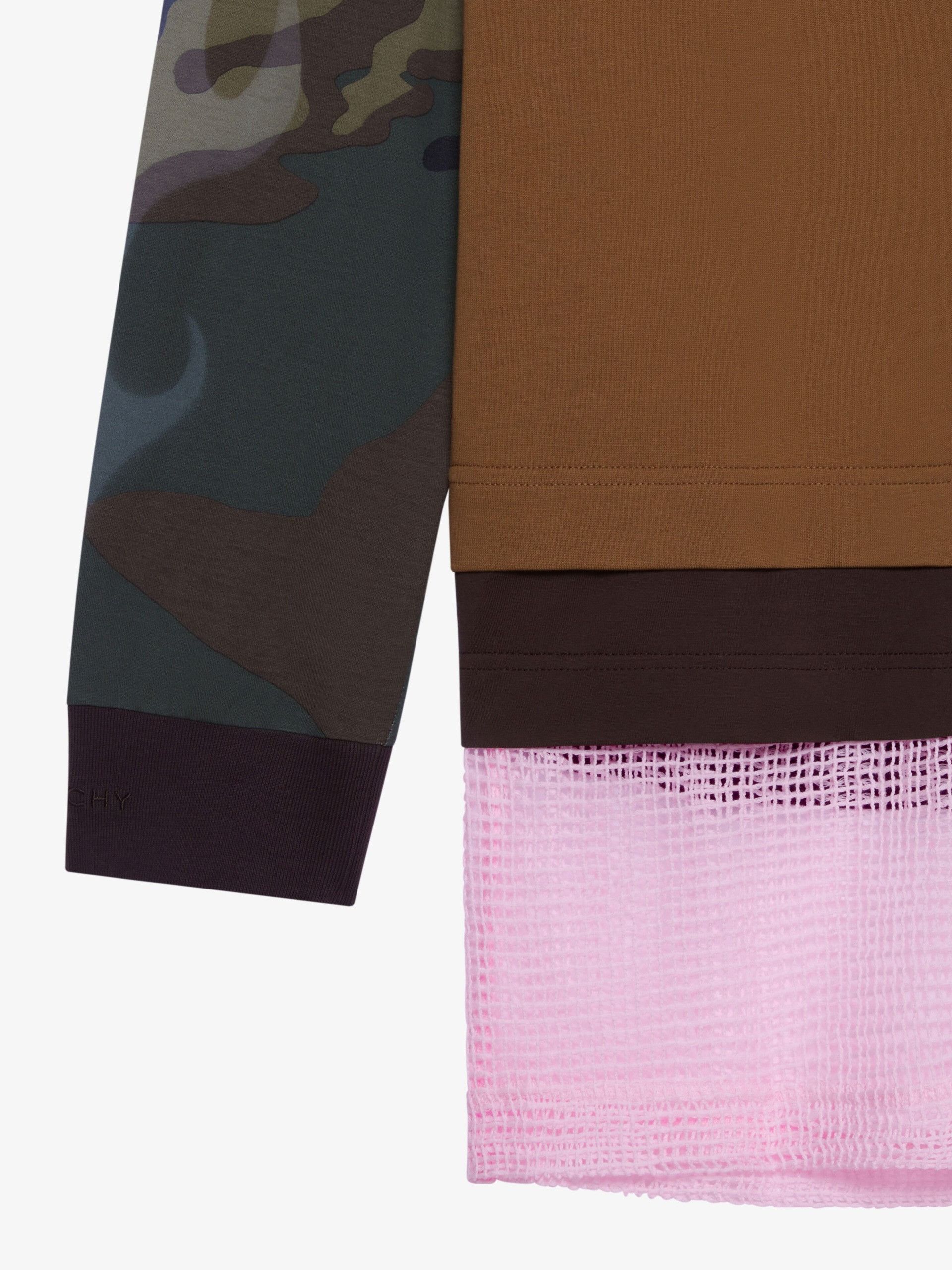 Givenchy o1mle0125 Overlapped T-Shirt In Cotton And Mesh Multicolor Size US L / EU 52-54 / 3 - 2 Thumbnail