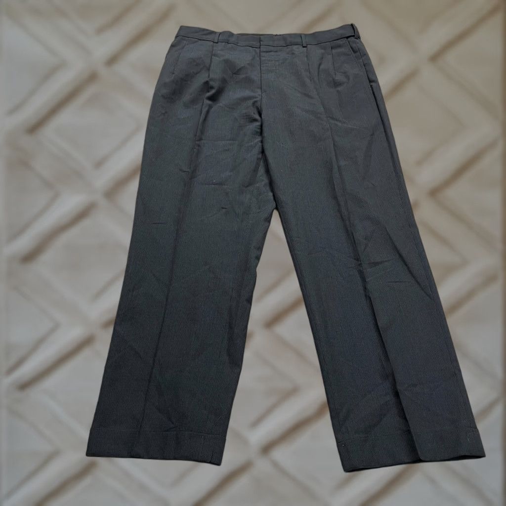 Lands' End VINTAGE Lands' End Wool Dress Pants Mens 38 Gray Straight Fit Business Casual Formal 30in Size US 38 / EU 54 - 1 Thumbnail