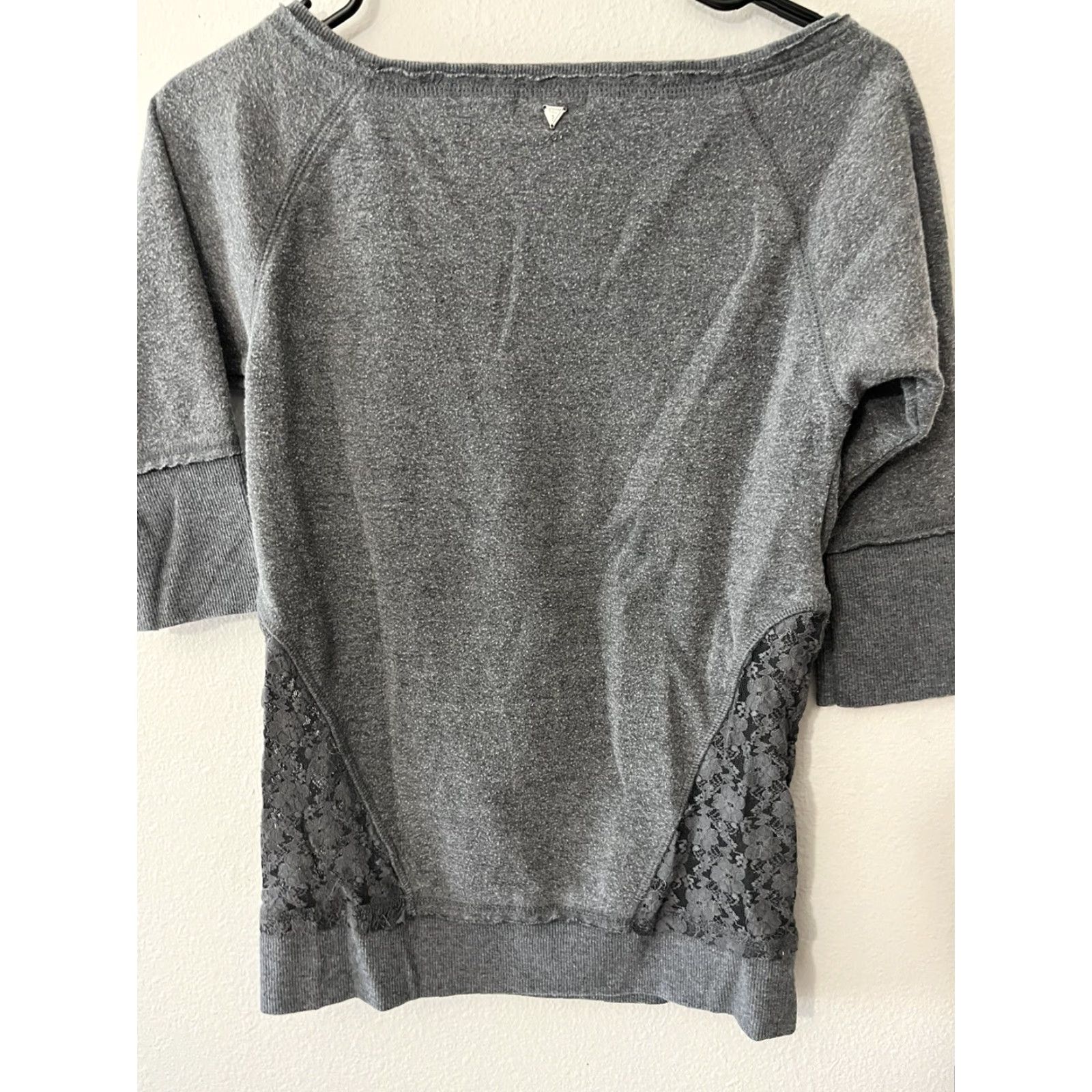 Guess GUESS Womens Sweater S Gray 3/4 Sleeve Round Neck Cotton Pullover Vintage Style, Pullover, Knit, 100% Cotton, Knitwear, Warmth, Midweight, GUESSED? Size S / US 4 / IT 40 - 4 Thumbnail