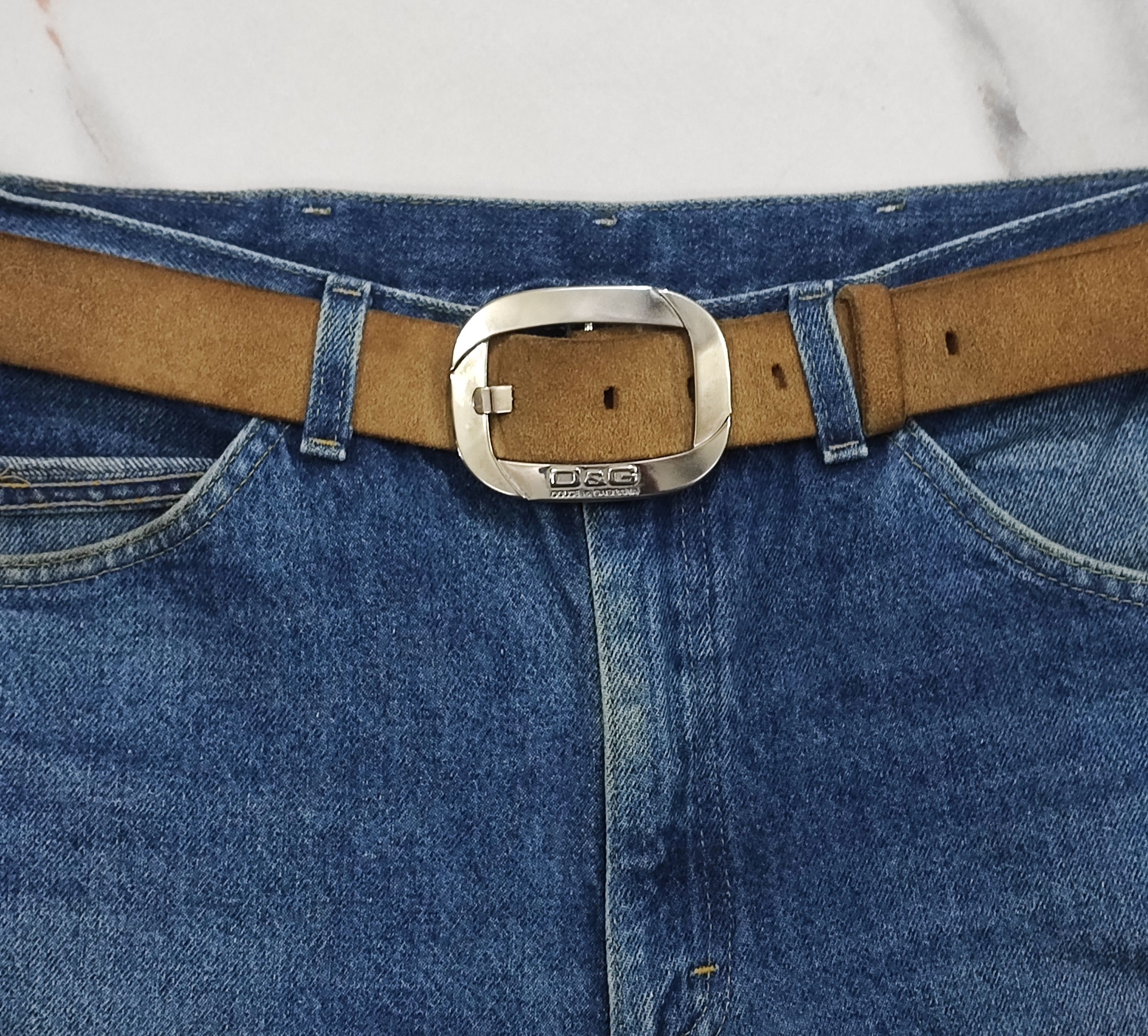 Dolce & Gabbana Dolce & Gabbana Vintage Suede Leather Belt Size 42 - 11 Thumbnail