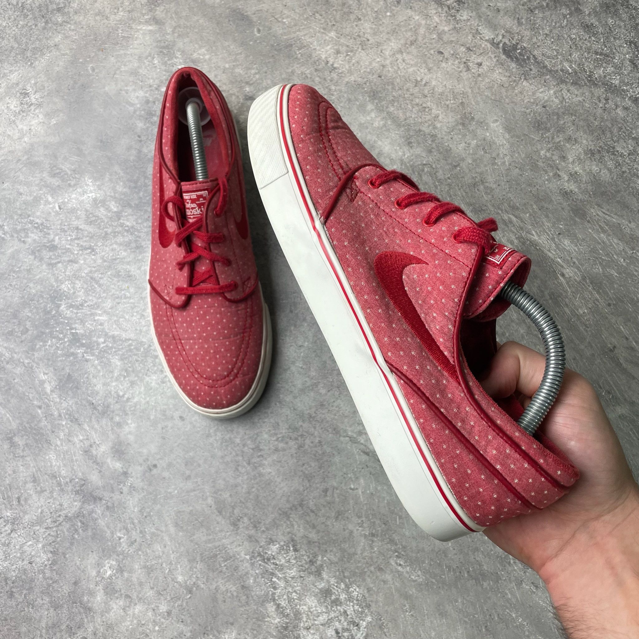 Nike RARE 2015 Nike SB Zoom Stefan Janoski CNVS PRM Red White Size US 10 / EU 43 - 4 Thumbnail