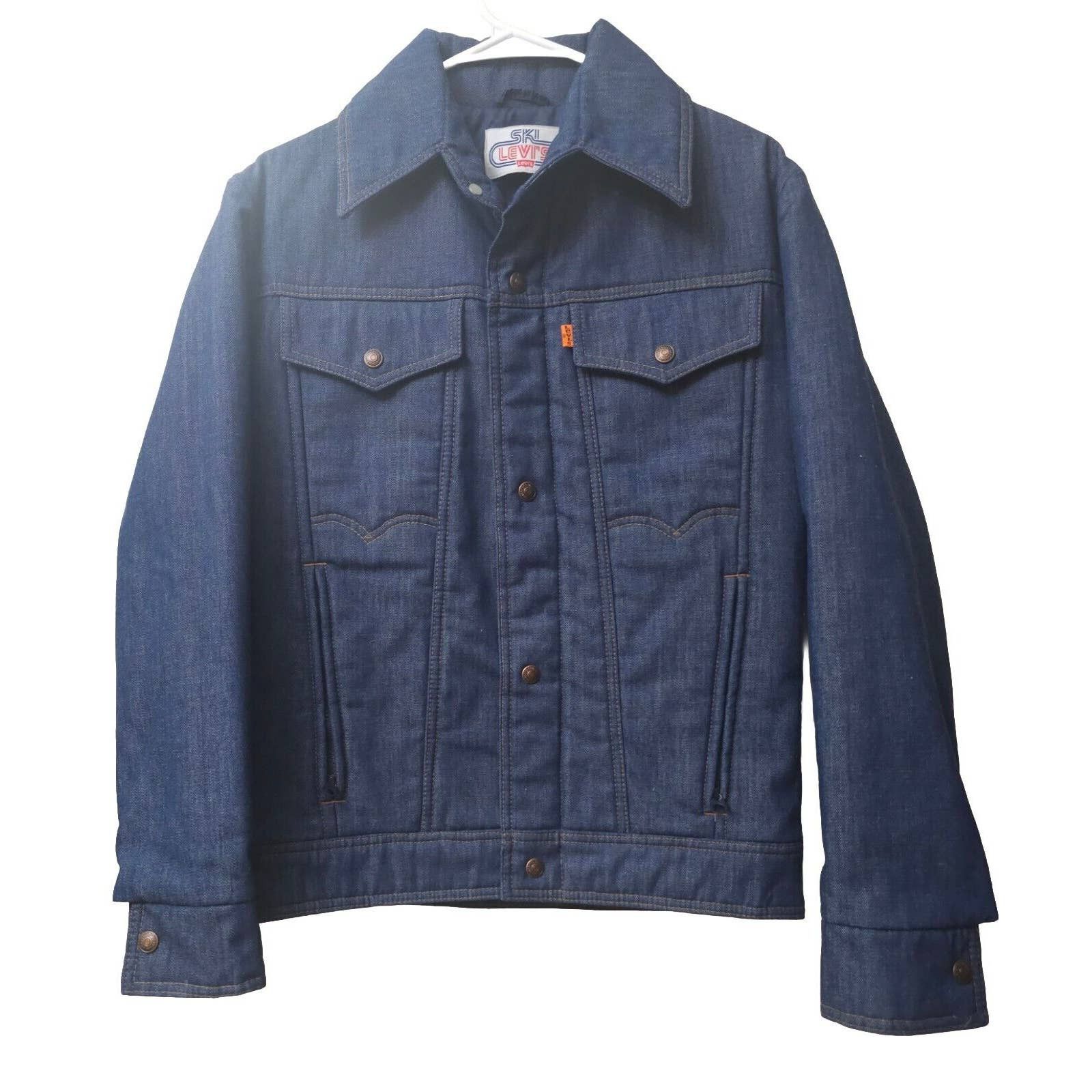 image of Levis Levi's Ski Vintage Orange Tab Dual Tone Trucker Denim 80's in Blue, Men's (Size Small)