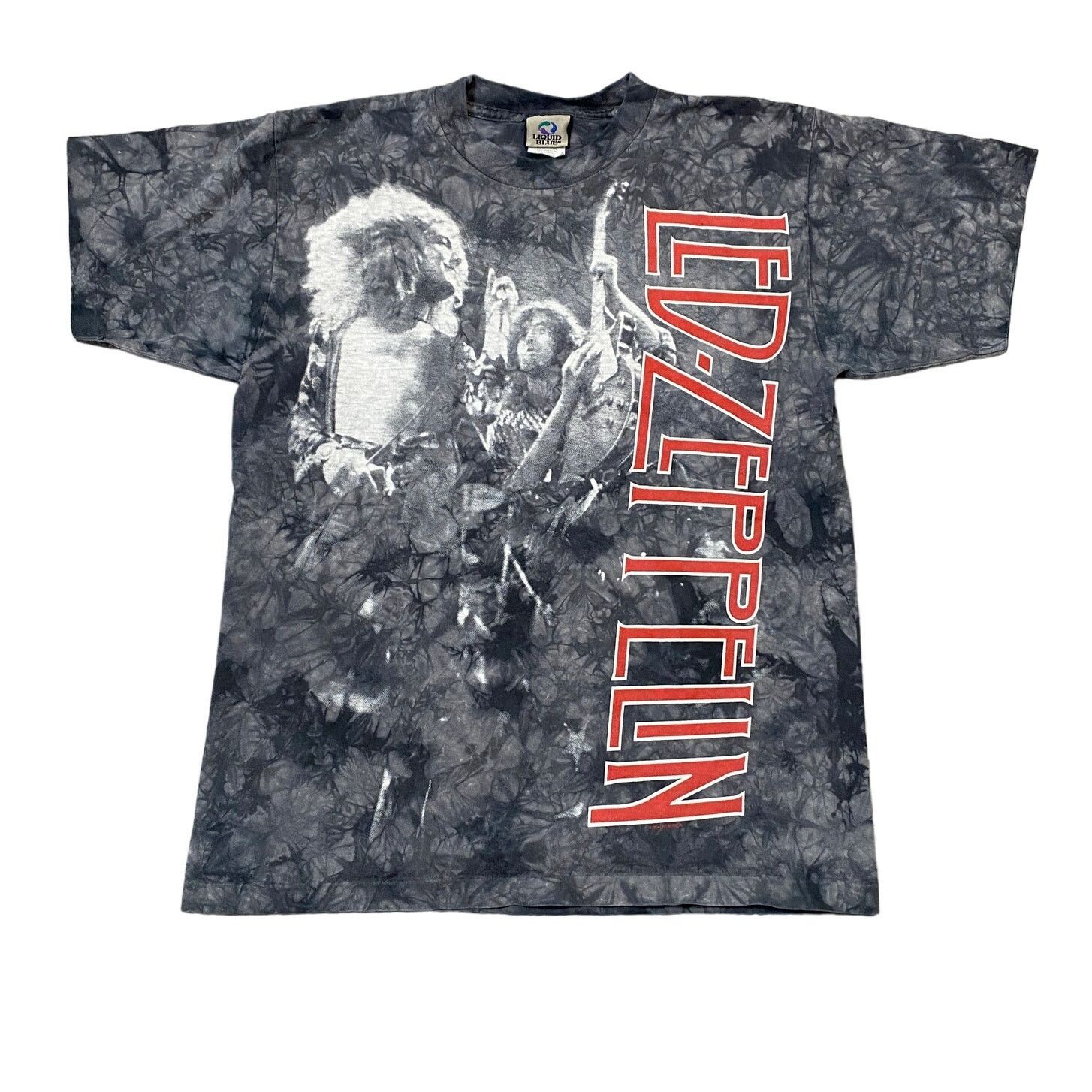 Vintage Y2K Liquid Blue Led Zeppelin Tie Dye T Shirt Men's M