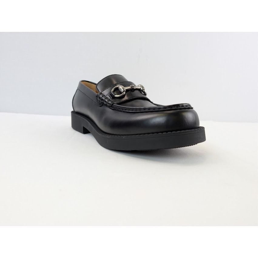 Gucci o1rshd1 Leather Taemin Moccasin Horsebit Loafer Boots Nero Size US 10.5 / EU 43-44 - 2 Thumbnail