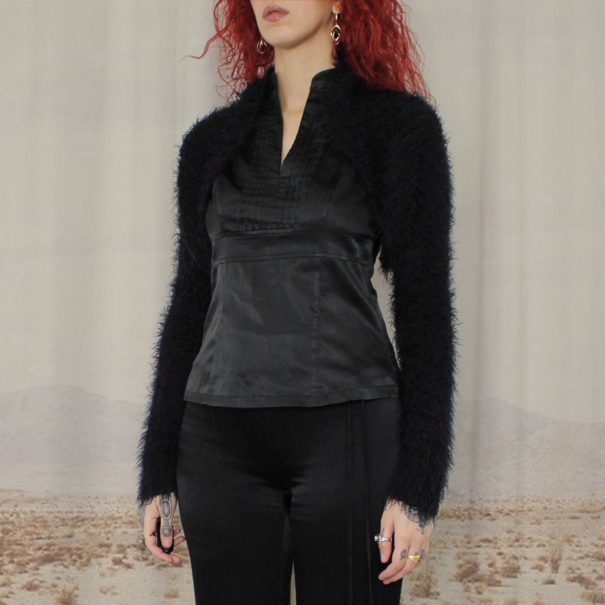 Other 🎼BLACK FURRY SHRUG🎼 Size L / US 10 / IT 46 - 2 Thumbnail