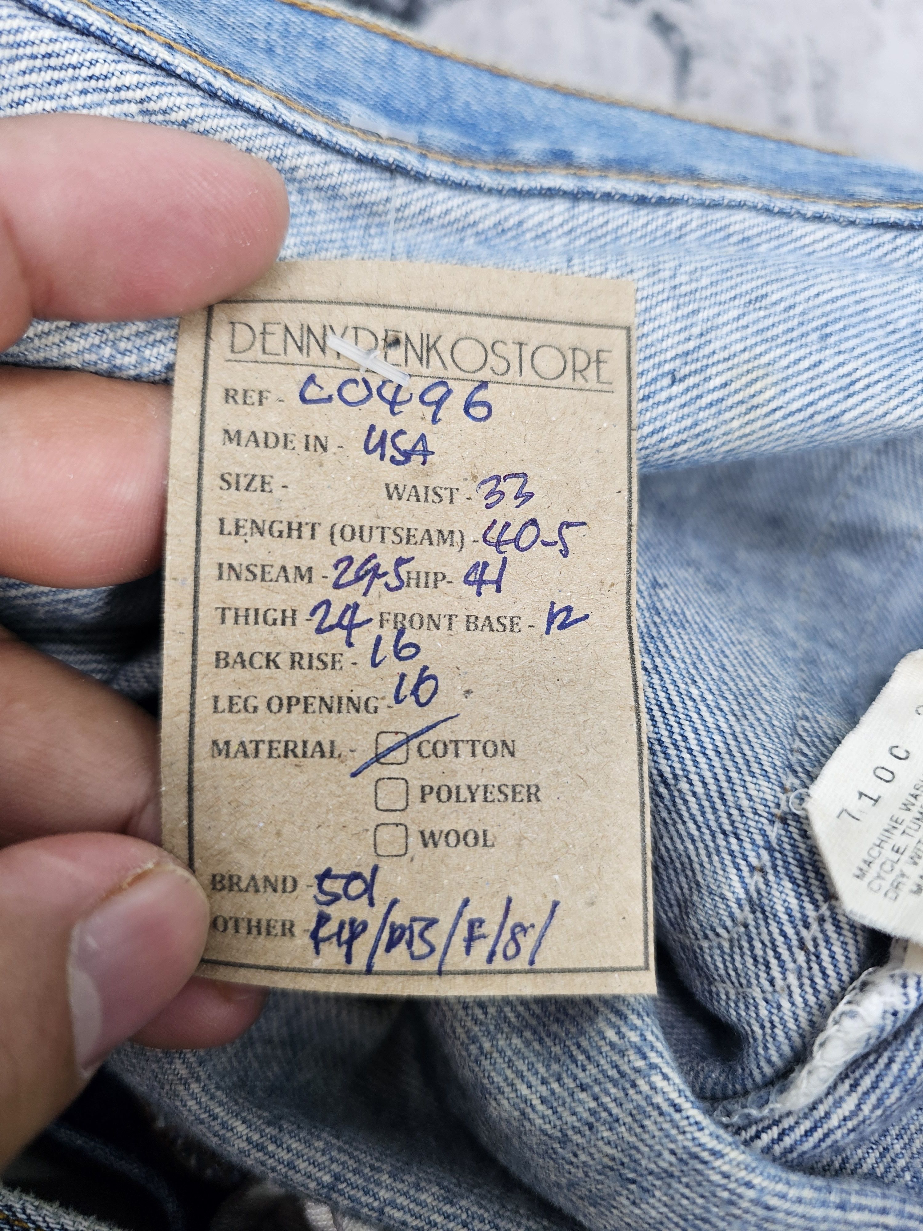 Levi's Vintage Clothing Vtg 90'S LEVIS 501 Ripped Yellow Stain Faded Jeans L0496 Size US 33 - 16 Thumbnail