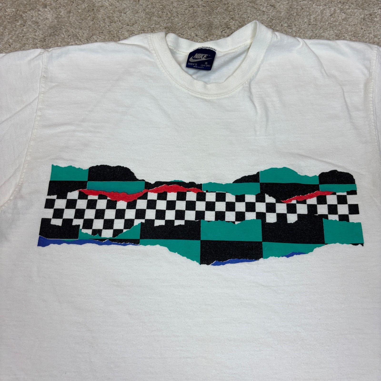 Vintage 80s Nike McEnroe T Shirt Men's Small Tennis Court