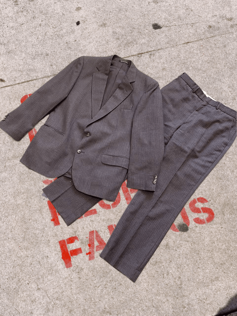 Vintage Gray Suit LUXURY Burberrys Y2K