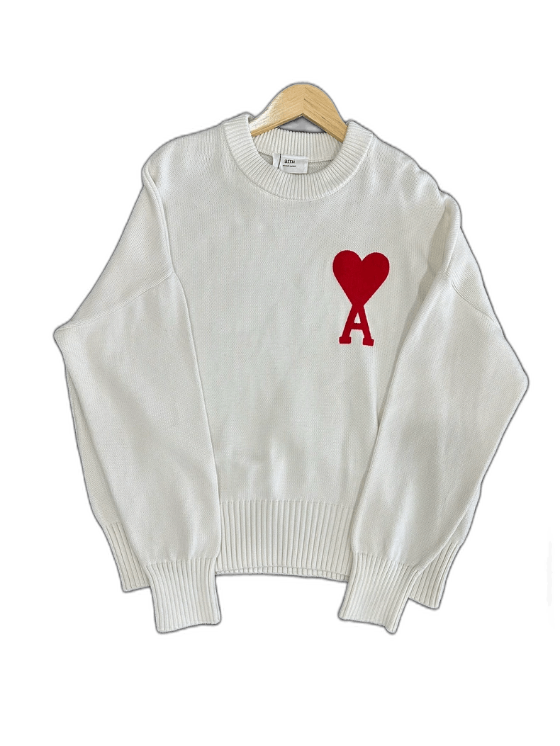 AMI AMI Paris Red Heart Logo Sweater-2508 Size US M / EU 48-50 / 2 - 1 Thumbnail