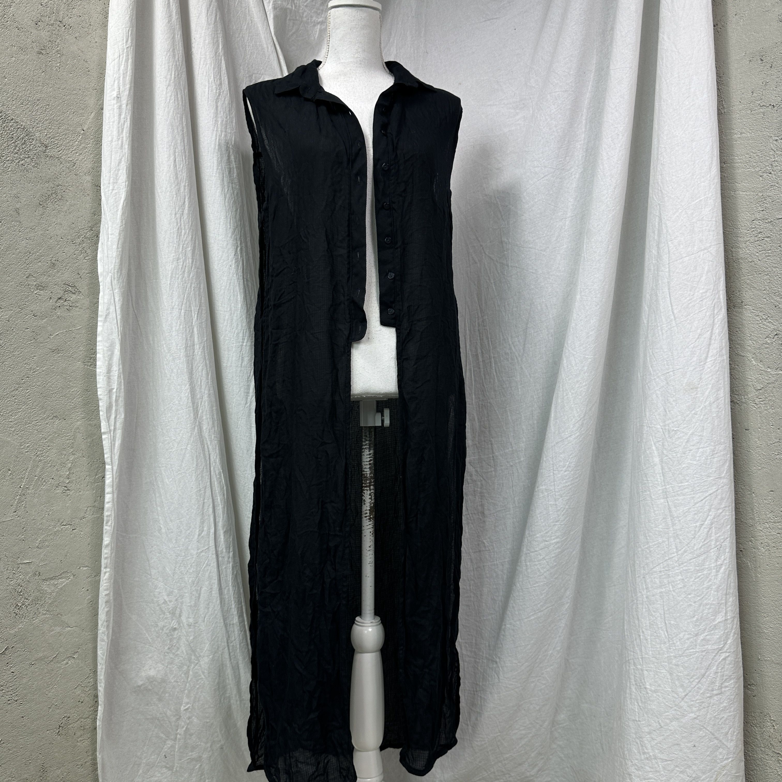 Vintage Vintage Opium Mesh Sheer Oversized Butonned Dress Y2K Size L / US 10 / IT 46 - 3 Thumbnail