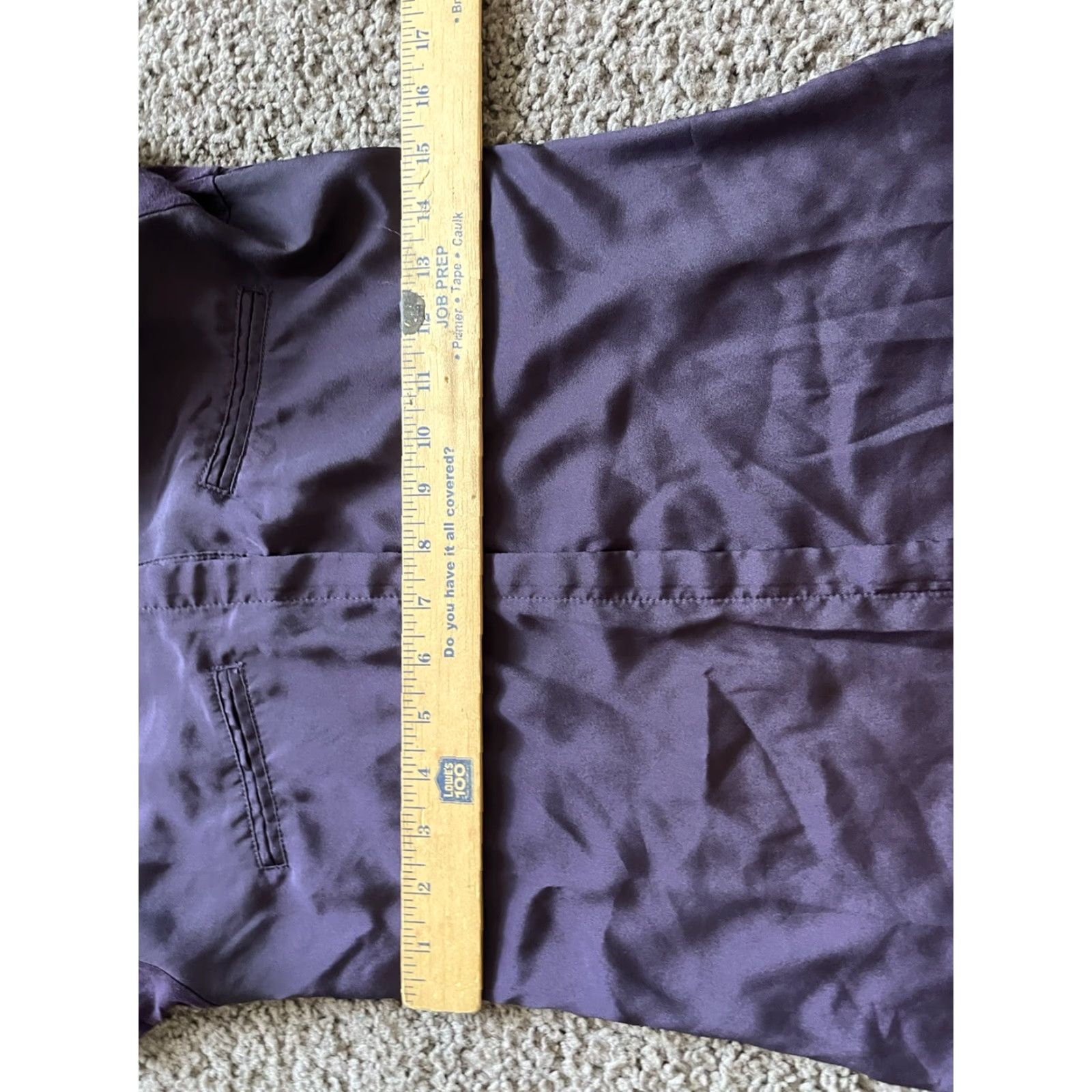 Vintage New York & Company Women's Blouse XS Purple Stretch Long Sleeve Crew Neck Button Casual Size XS / US 0-2 / IT 36-38 - 4 Thumbnail