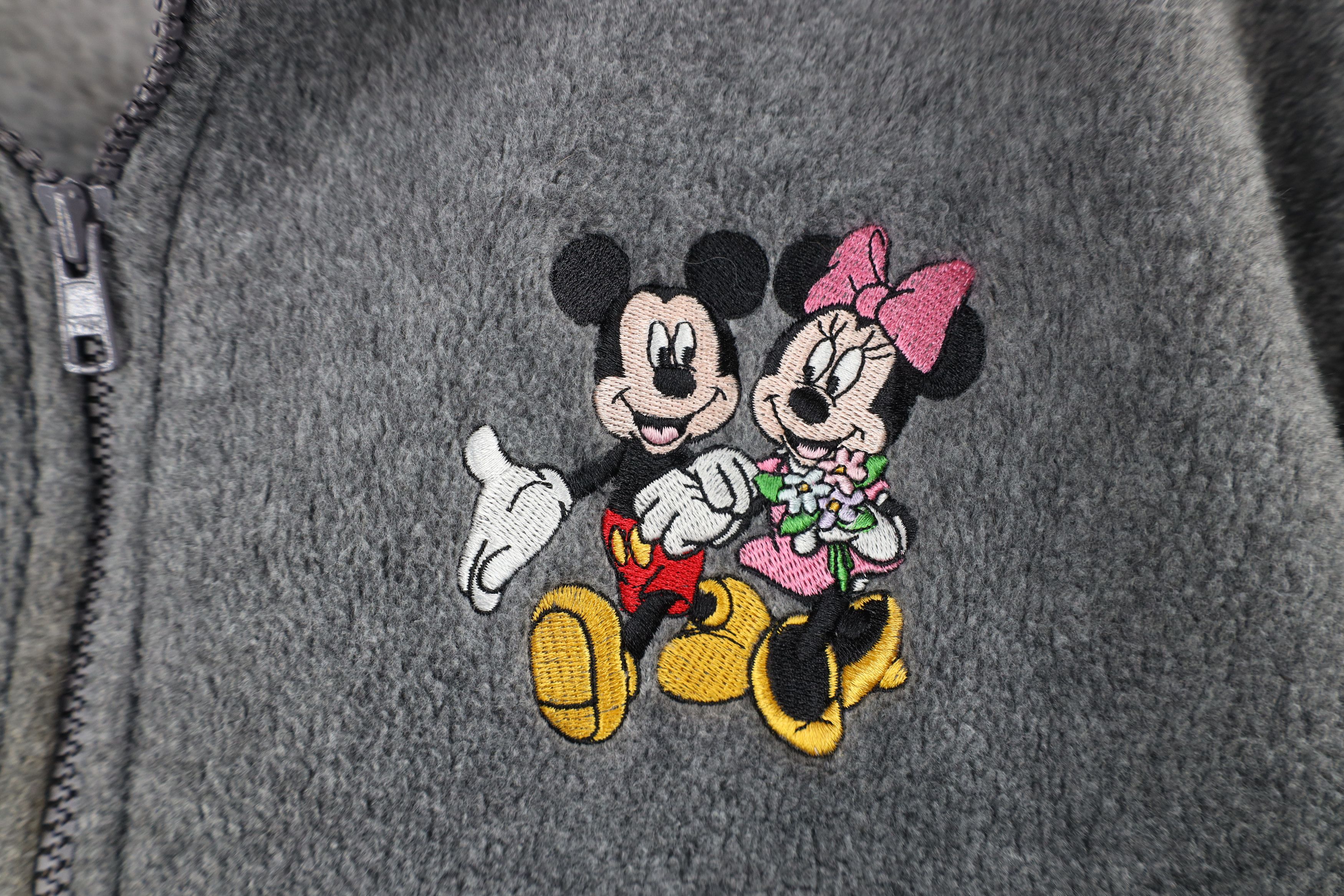 Disney × Vintage Vintage Disney Mickey Minnie Mouse Fleece Jacket Gray Size XXL / US 16-18 / IT 52-54 - 5 Thumbnail
