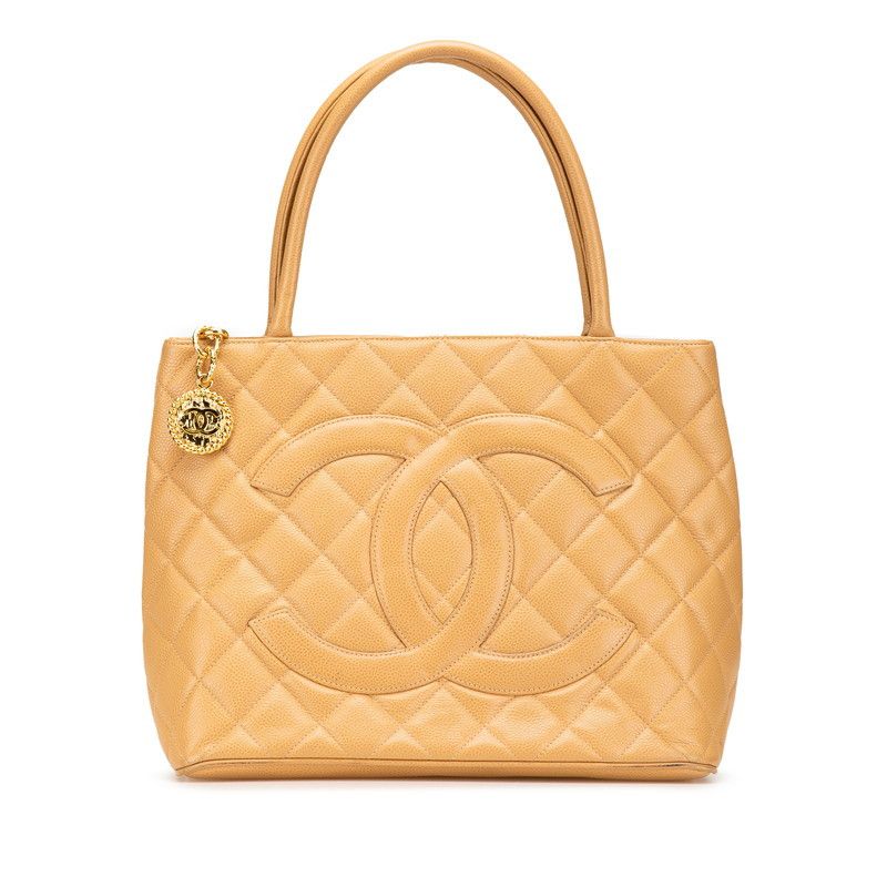 Chanel Chanel Coco Mark Matelasse Caviar Skin Tote Bag Leather Tote Bag in Brown, Women's