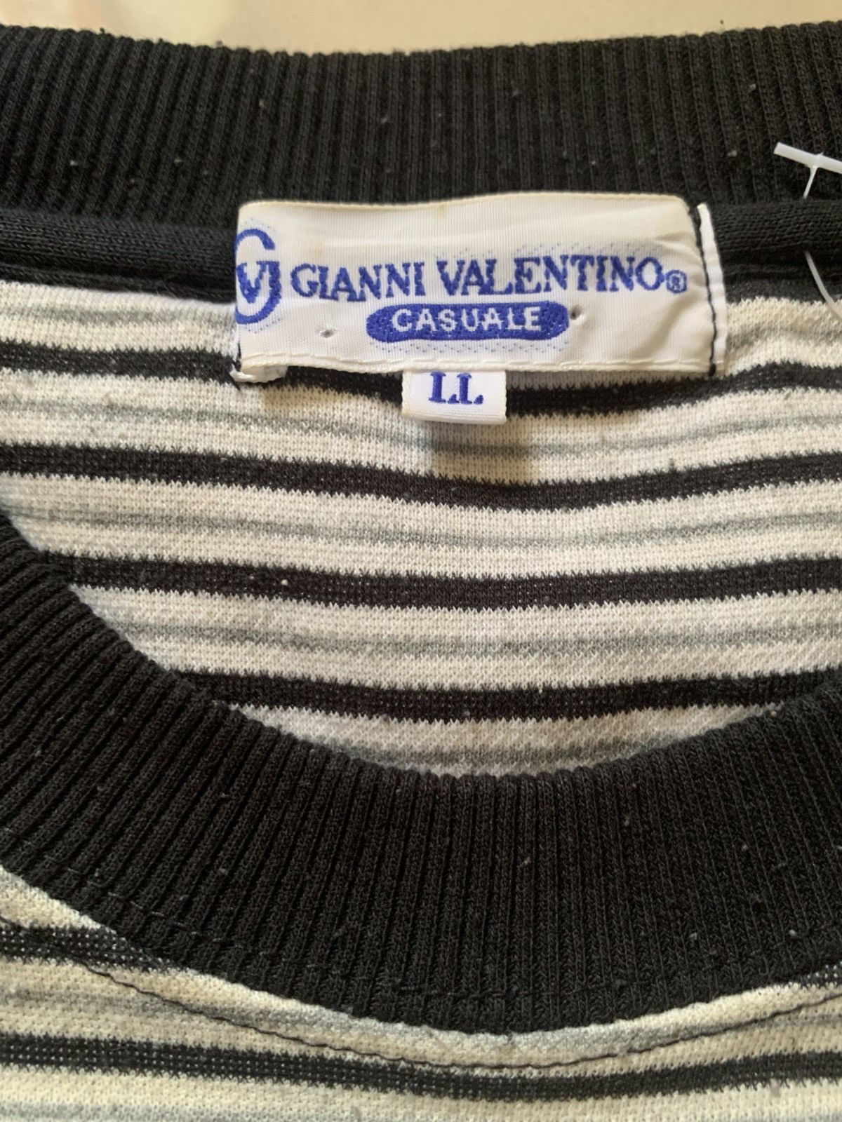 Gianni Valentino 🐍 Vintage Gianni Valentino Italy Striped Sweatshirt Size US L / EU 52-54 / 3 - 7 Thumbnail