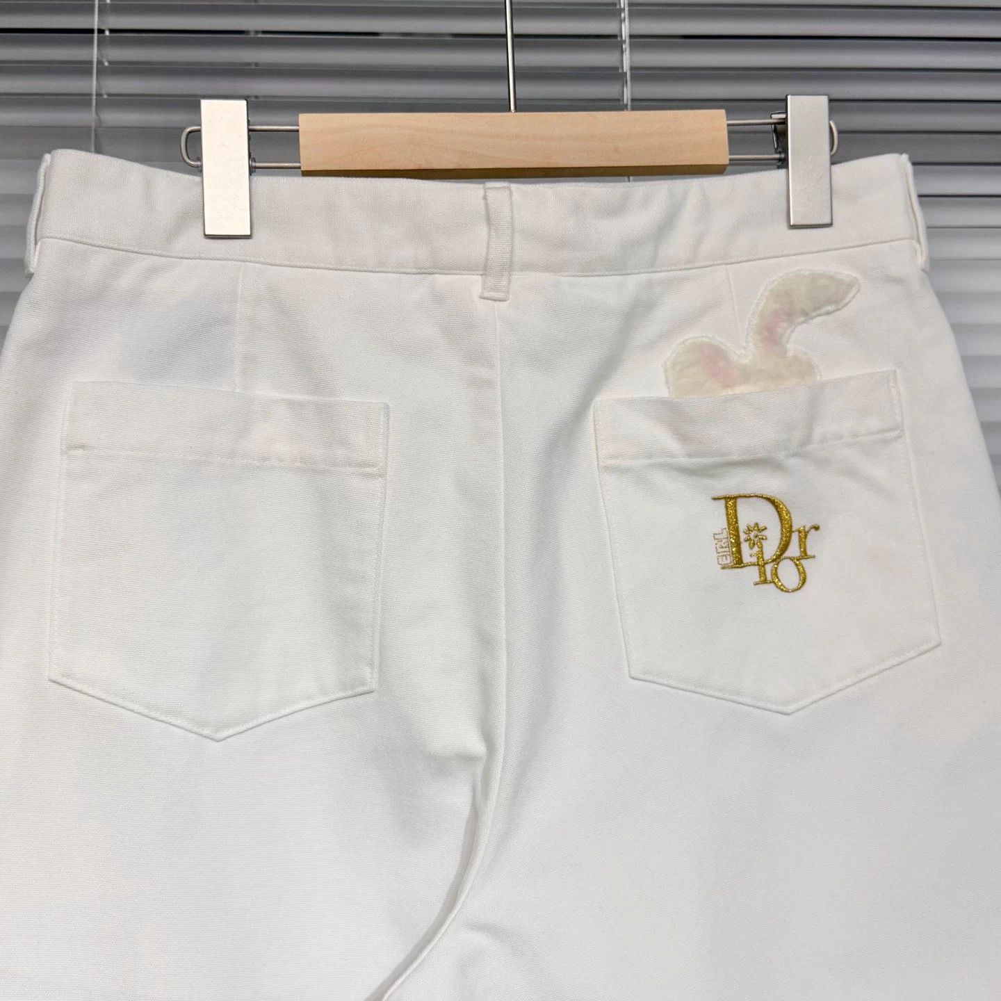 Dior DIOR White Denim Jeans 46 Rabbit Year Gold Embroidery Size US 30 / EU 46 - 3 Thumbnail