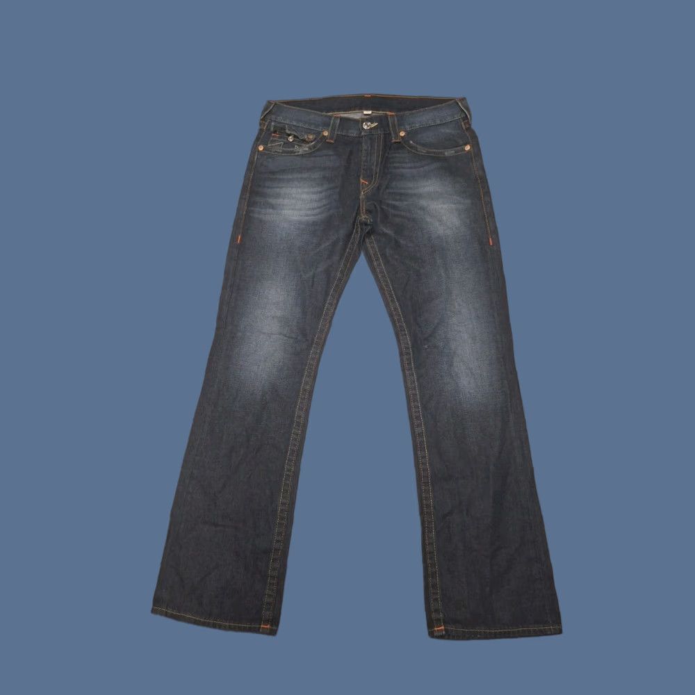 True Religion True Religion Jeans Mens 34 Straight Leg Denim Y2K Designer Pants Blue Distressed Pockets Logo Size US 34 / EU 50 - 1 Thumbnail