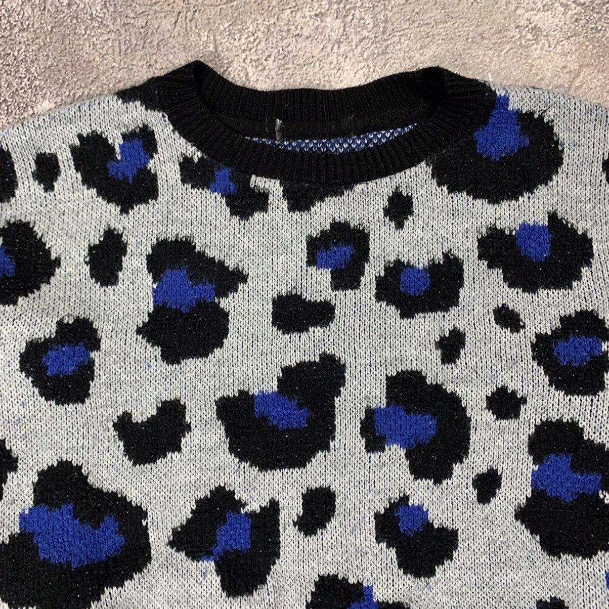 Vintage Vintage Y2K Leopard Print Crop Sweater Oversized Grunge M Size M / US 6-8 / IT 42-44 - 3 Thumbnail