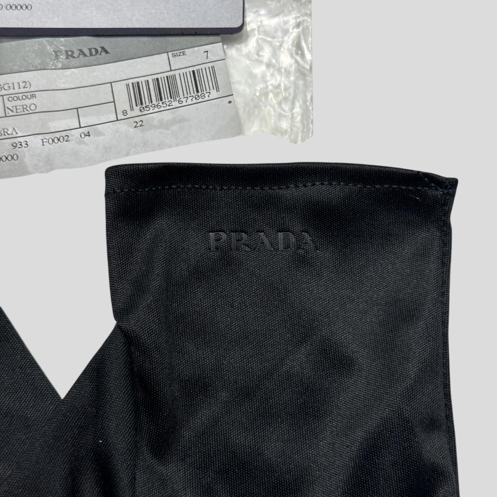 Prada Prada Microfibre Black Embossed Logo Gloves - 6/7 Size ONE SIZE - 3 Thumbnail