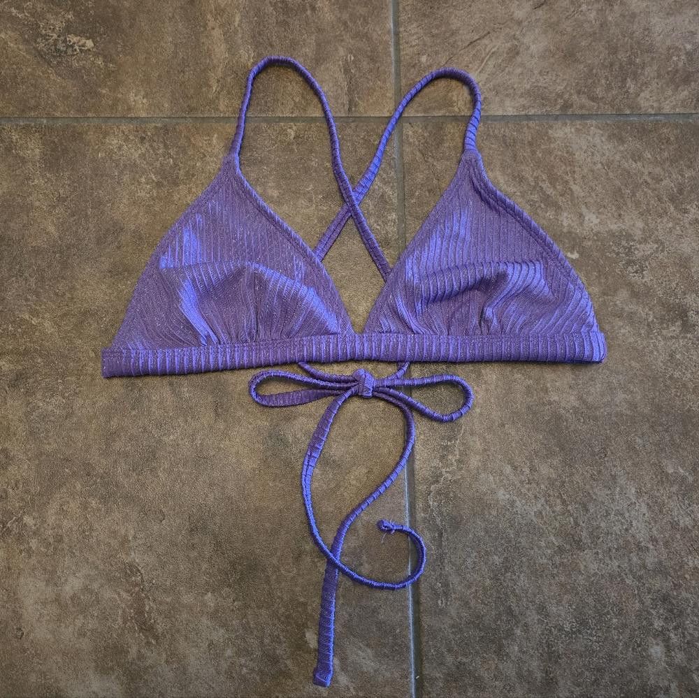 Designer Purple Glitter XHLN Bikini Top Size ONE SIZE - 1 Thumbnail