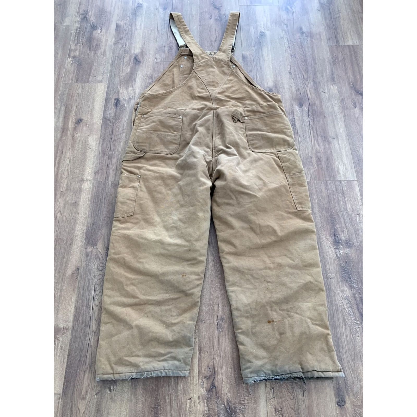 Carhartt VINTAGE Carhartt Brown Canvas Work Farm Hipster Bib Overalls Men 50x28 Insulated Jeans Archives? Size US 34 / EU 50 - 4 Thumbnail