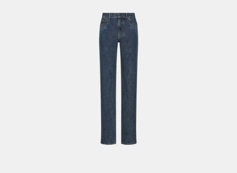 Dior o1w1db10225 412P36A3 Embroidered Fitted Jeans in Blue Size 30" / US 8 / IT 44 - 1 Thumbnail