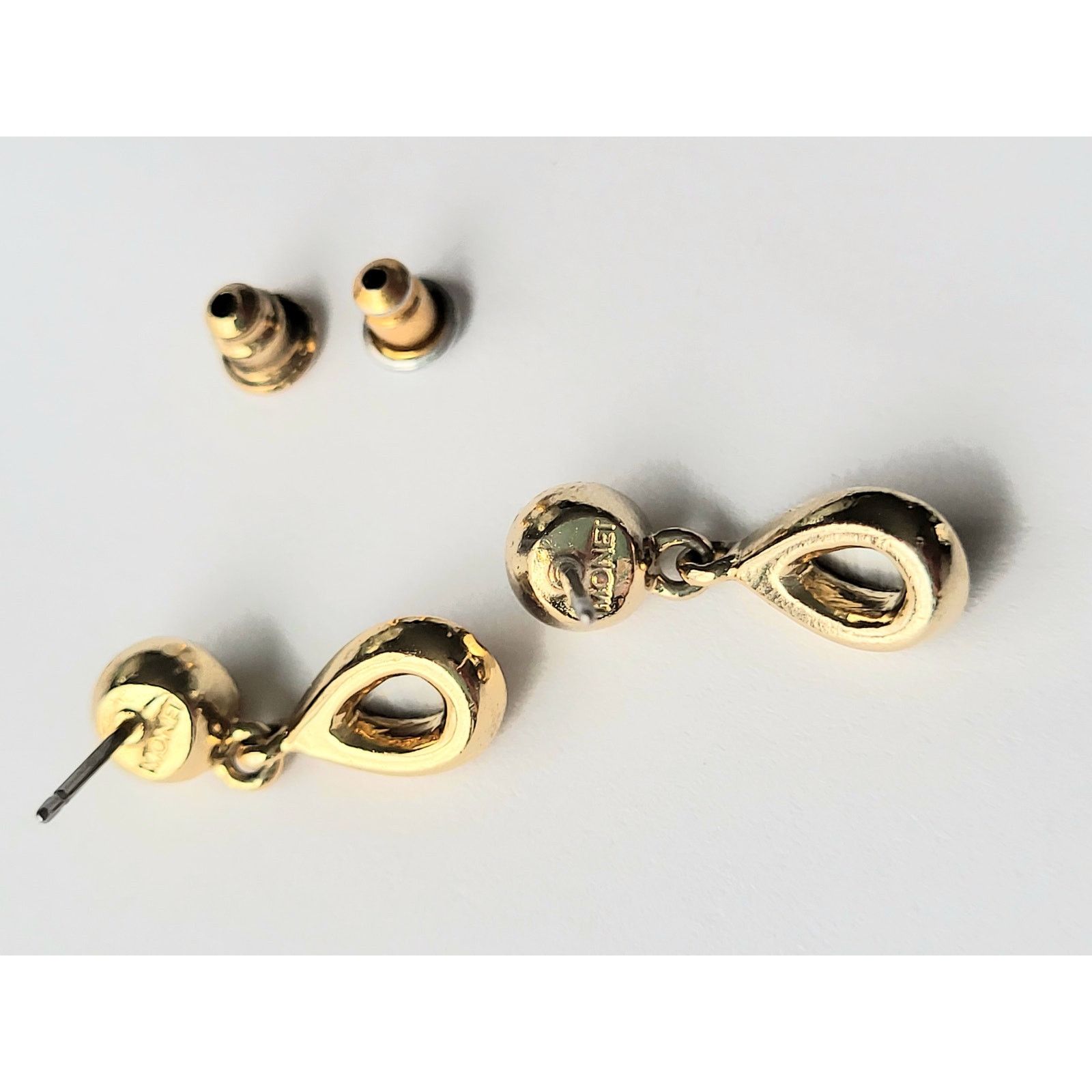 Monet Monet Amethyst Tiger Eye Earrings Vintage Signed Gold Tone Size ONE SIZE - 5 Thumbnail