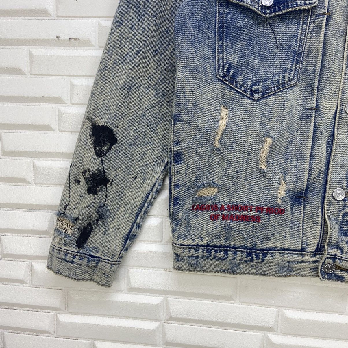Japanese Brand Japanese Brand Distressed Denim Paint Splatter Denim Jacket Size US M / EU 48-50 / 2 - 4 Thumbnail