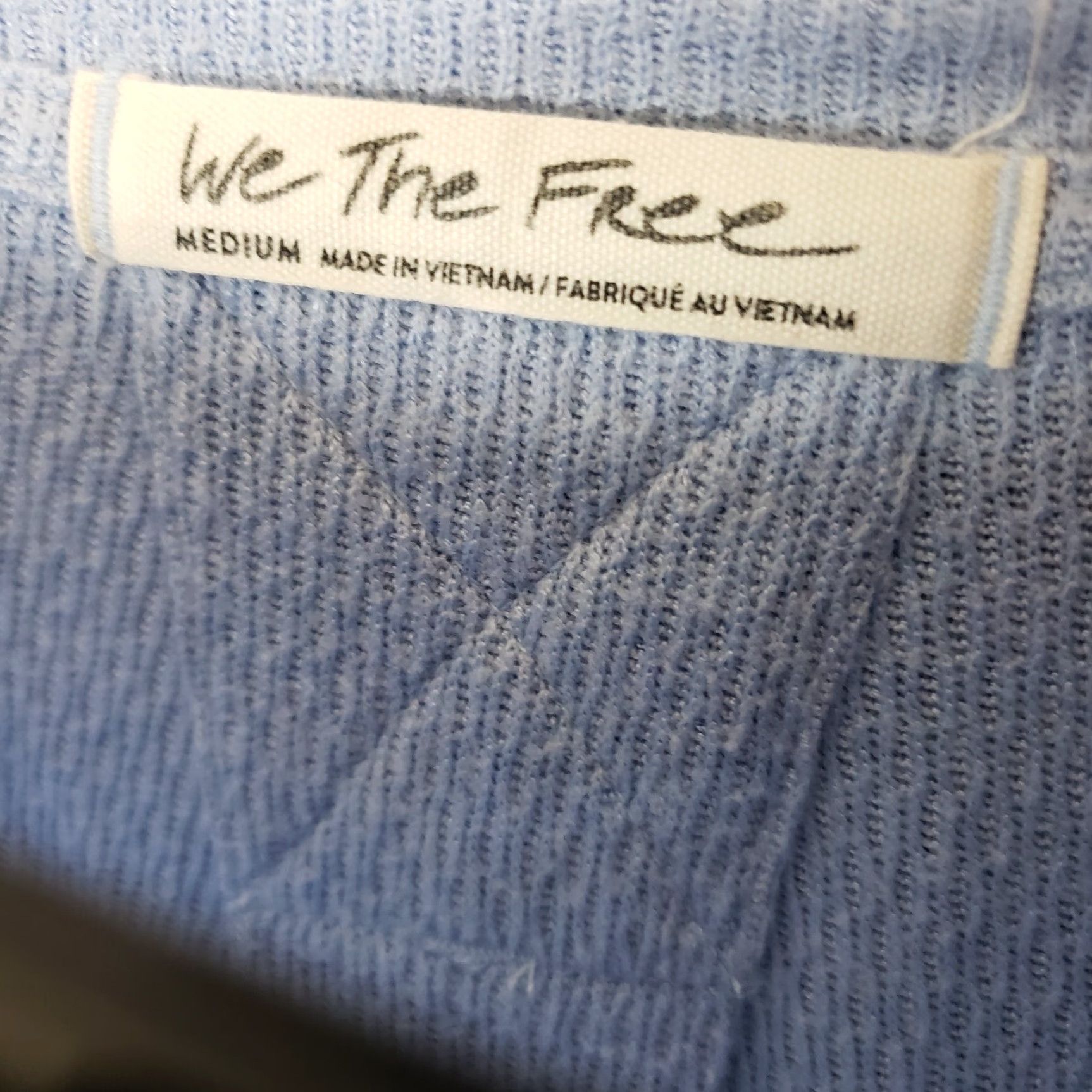 Vintage We The Free Womens T-Shirt Long Sleeve Blue Waffle Knit Slit Size M Size M / US 6-8 / IT 42-44 - 6 Thumbnail