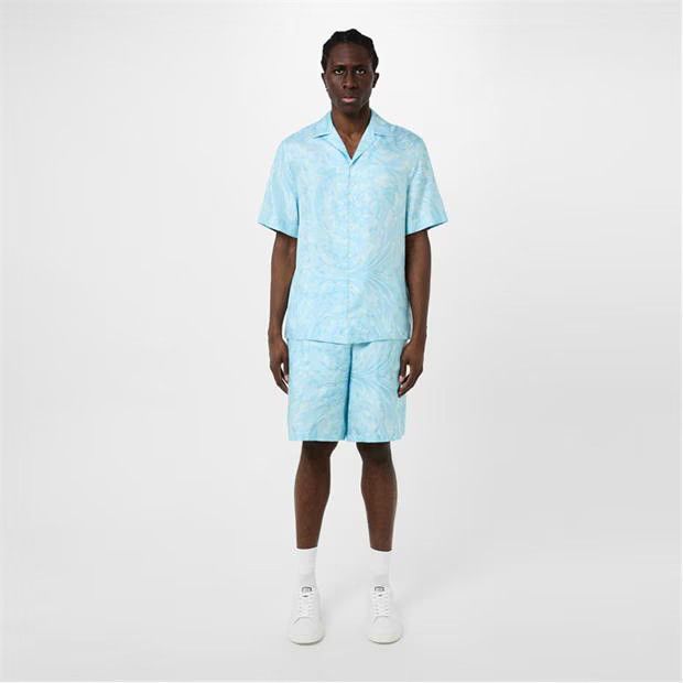 Versace o1g2r1mq0824 Barocco Silk Shirts in Light Blue Size US L / EU 52-54 / 3 - 6 Thumbnail