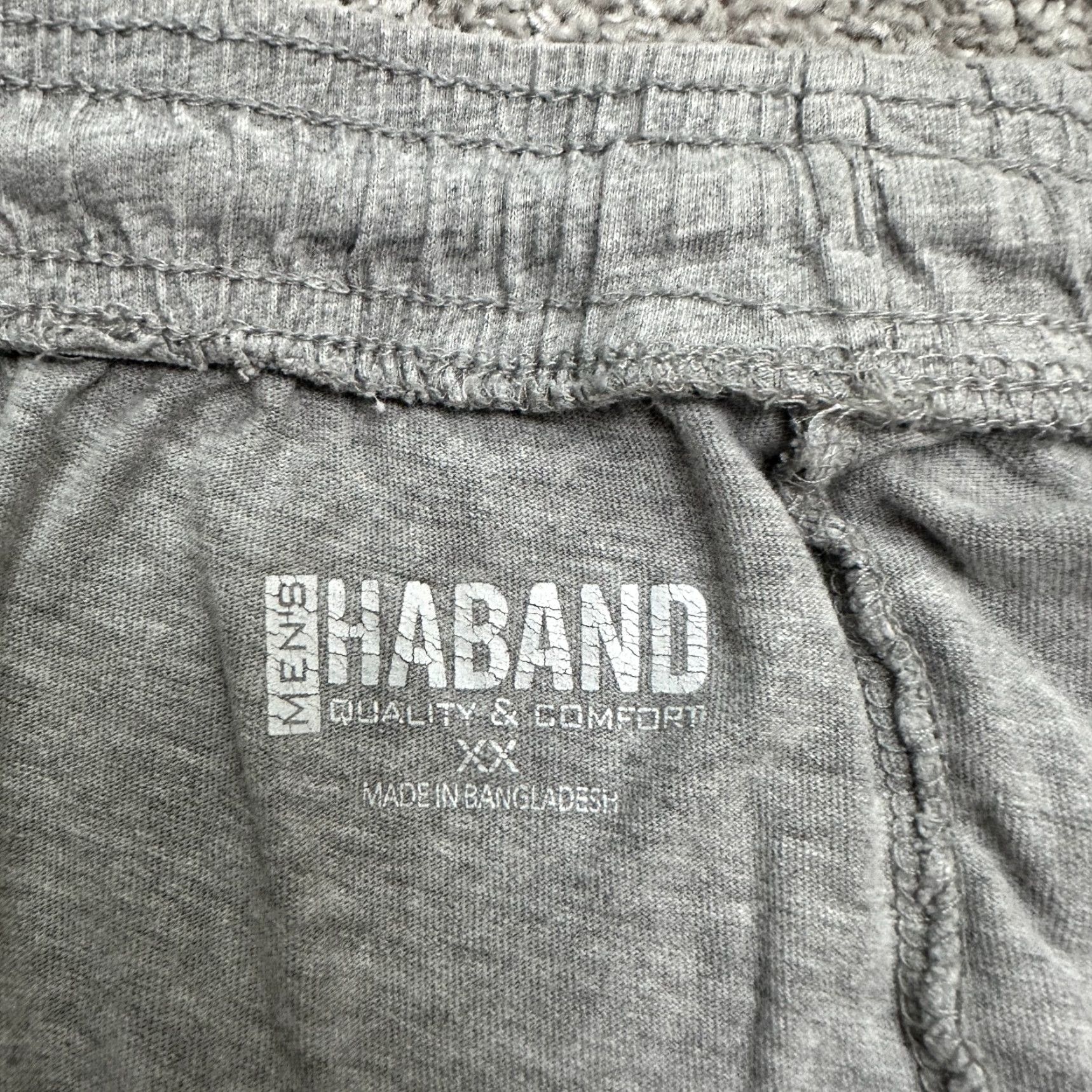 Haband Haband Sweat Shorts Mens 2XL Gray Elastic Waist Drawstring Pocket Casual Cotton Blend Size US 39 - 6 Thumbnail