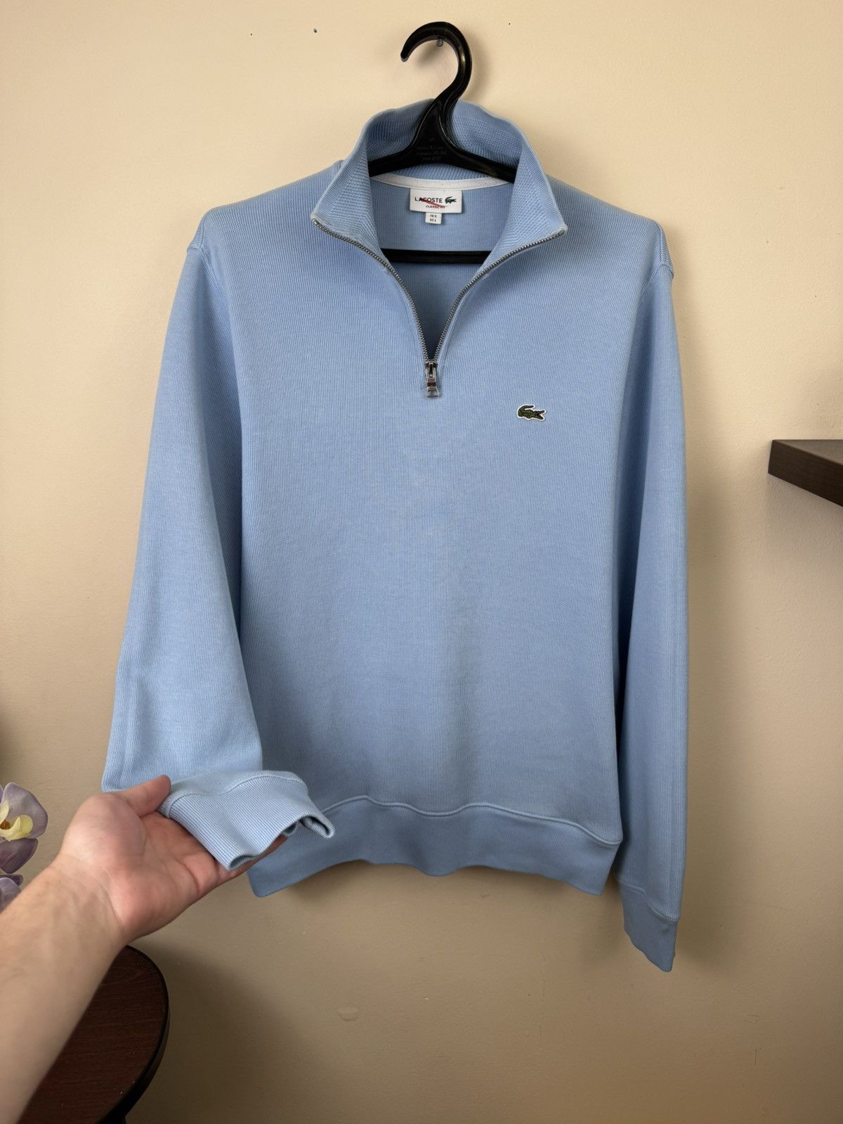 Lacoste Lacoste Sweater Men 1/4 Zip Blue Knit L Sweatshirt Luxury Size US L / EU 52-54 / 3 - 11 Thumbnail